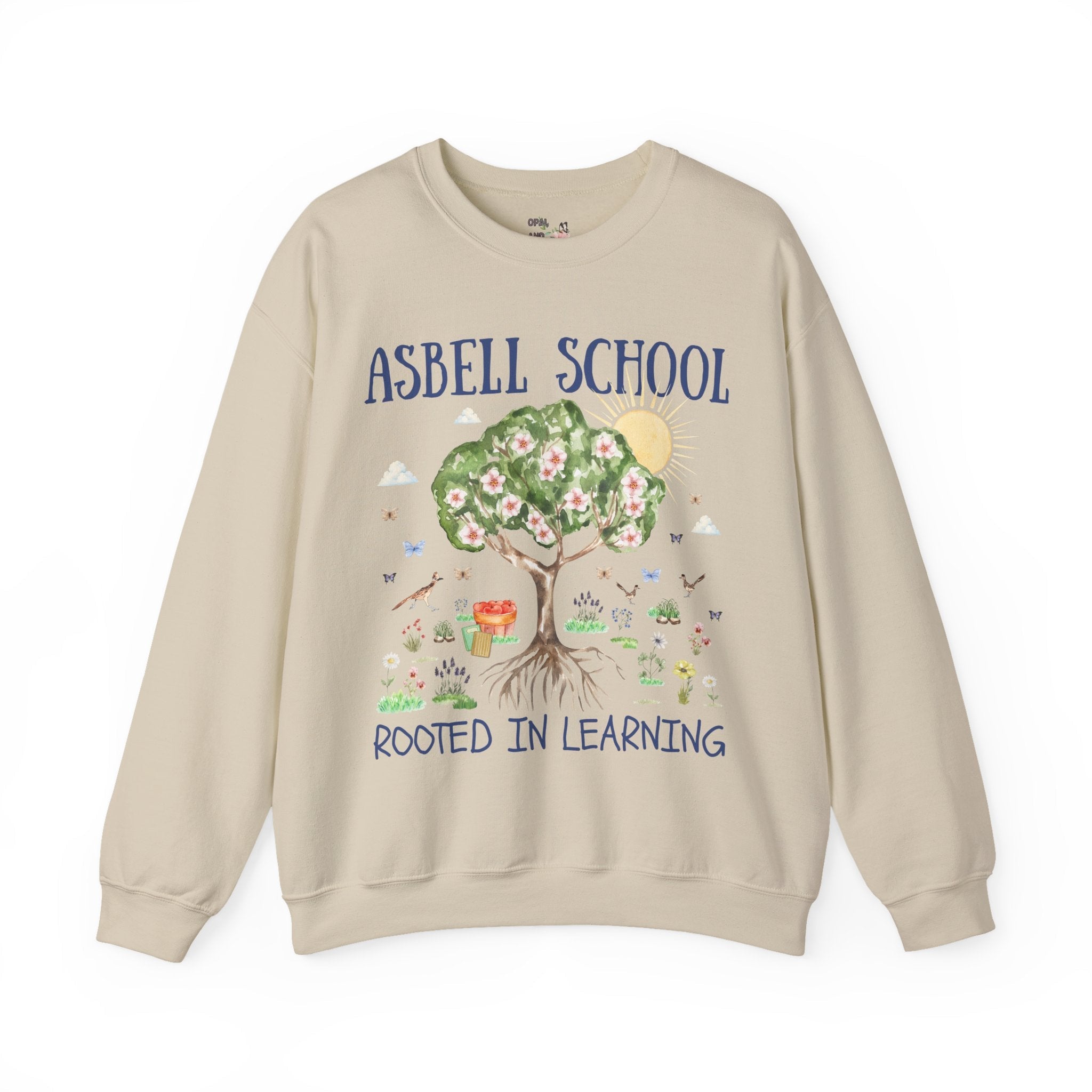 Asbell Elementary Sweatshirt: Rooted in Learning | FPS + Opal and June Sweatshirt, Fayetteville Public Schools - Opal and June