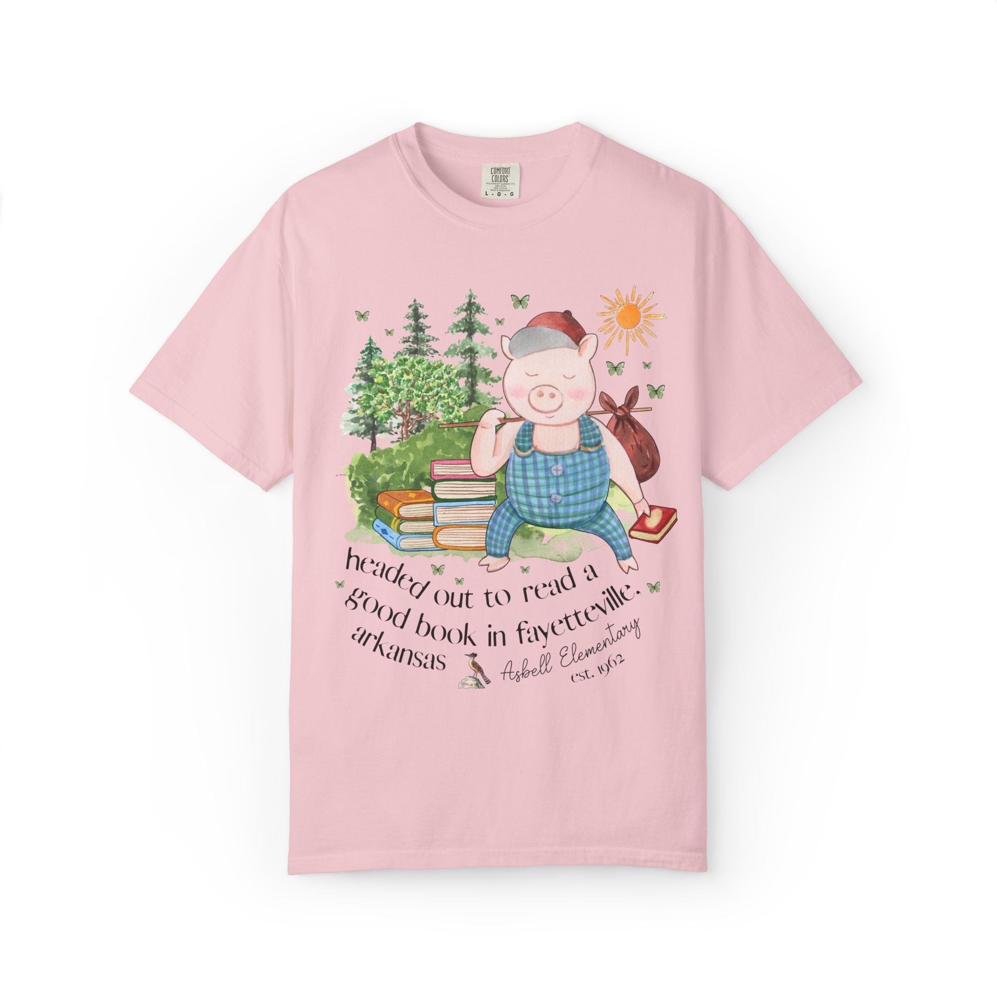 Asbell Elementary Tee Shirt: Headed Out to Read a Good Book - Opal and June
