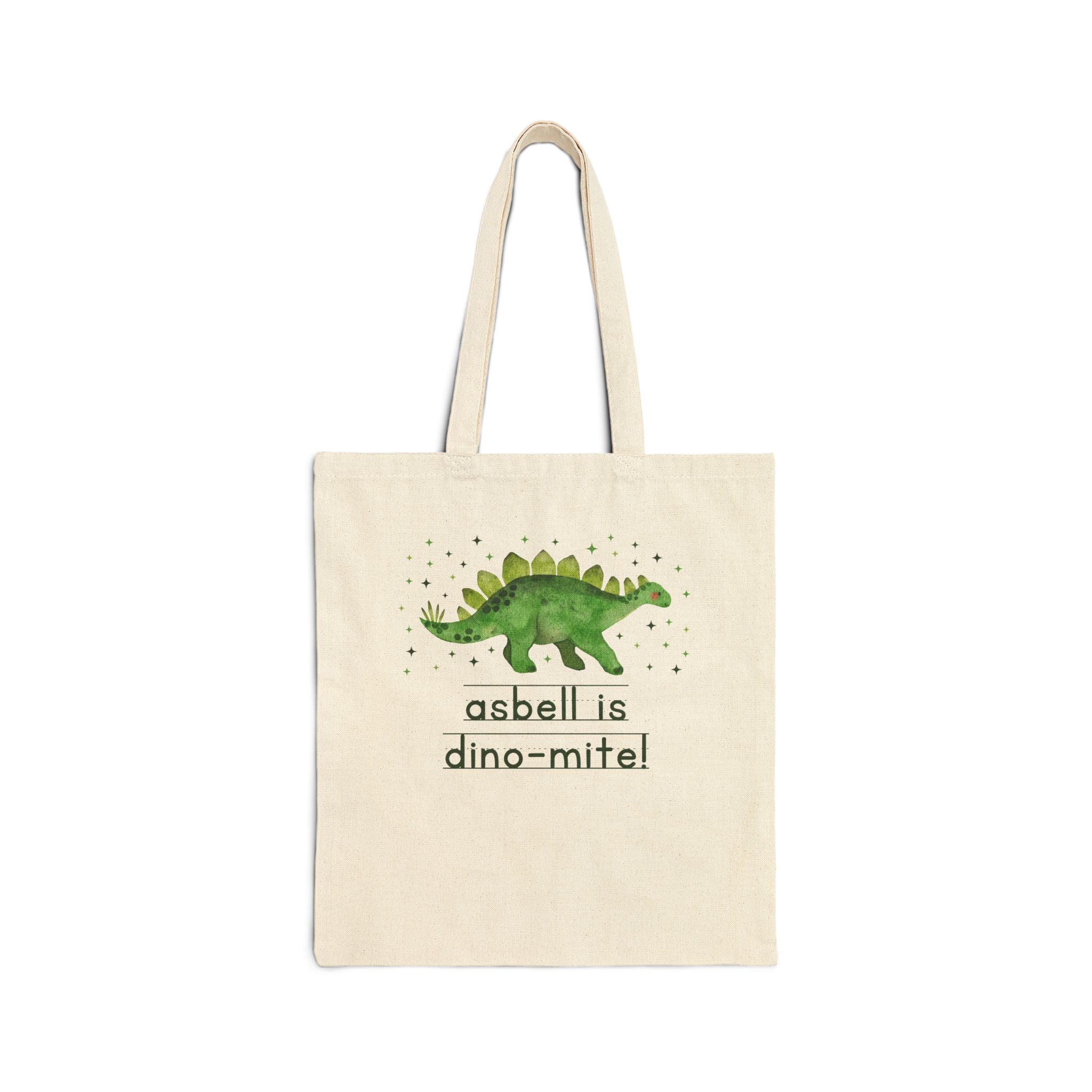 Asbell Elementary Tote Bag: Asbell is Dino - Mite! | FPS + Opal and June Tote Bag, Fayetteville Public Schools - Opal and June