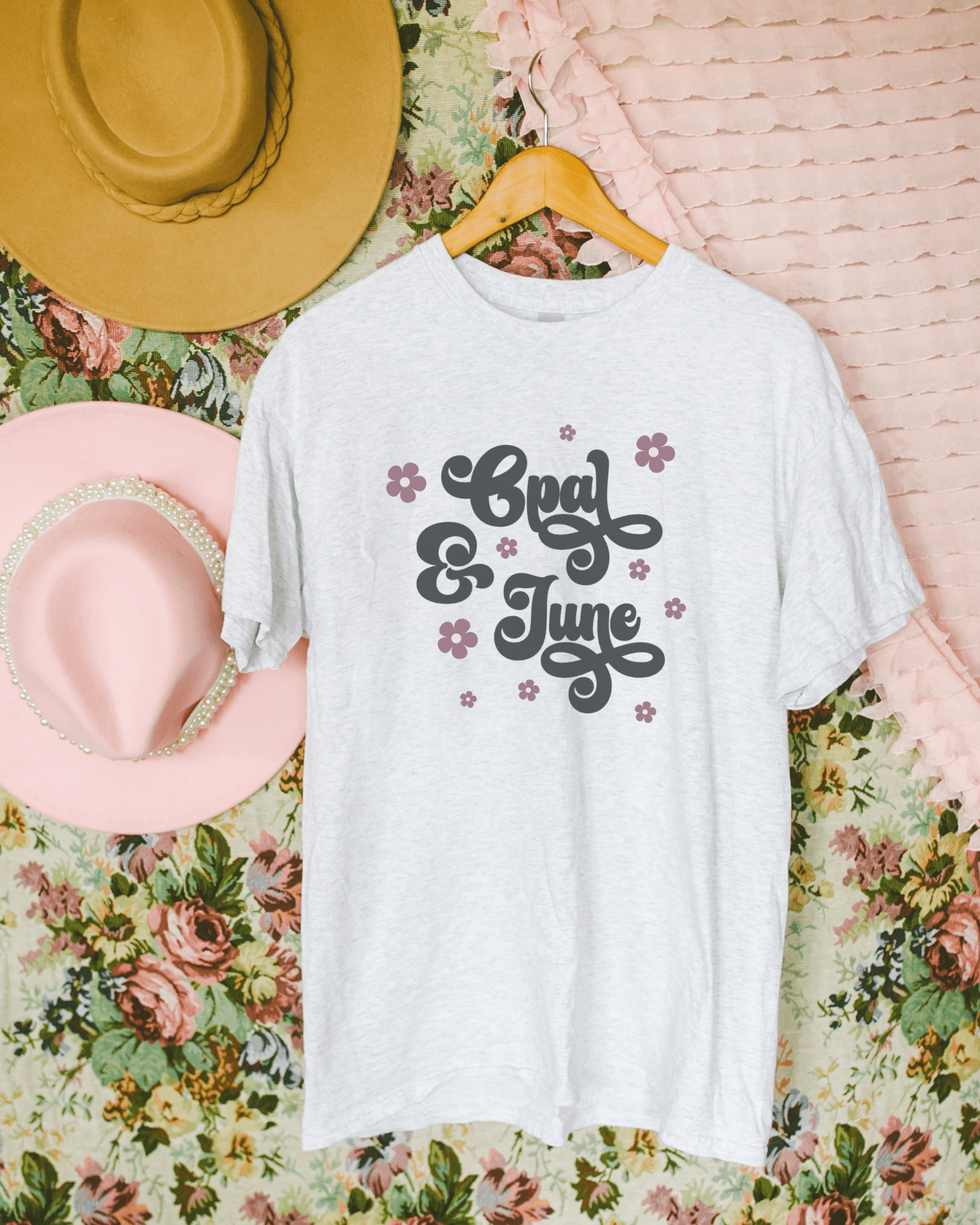 Ash Shirt Mockup | Floral Western Aesthetic - Opal and June