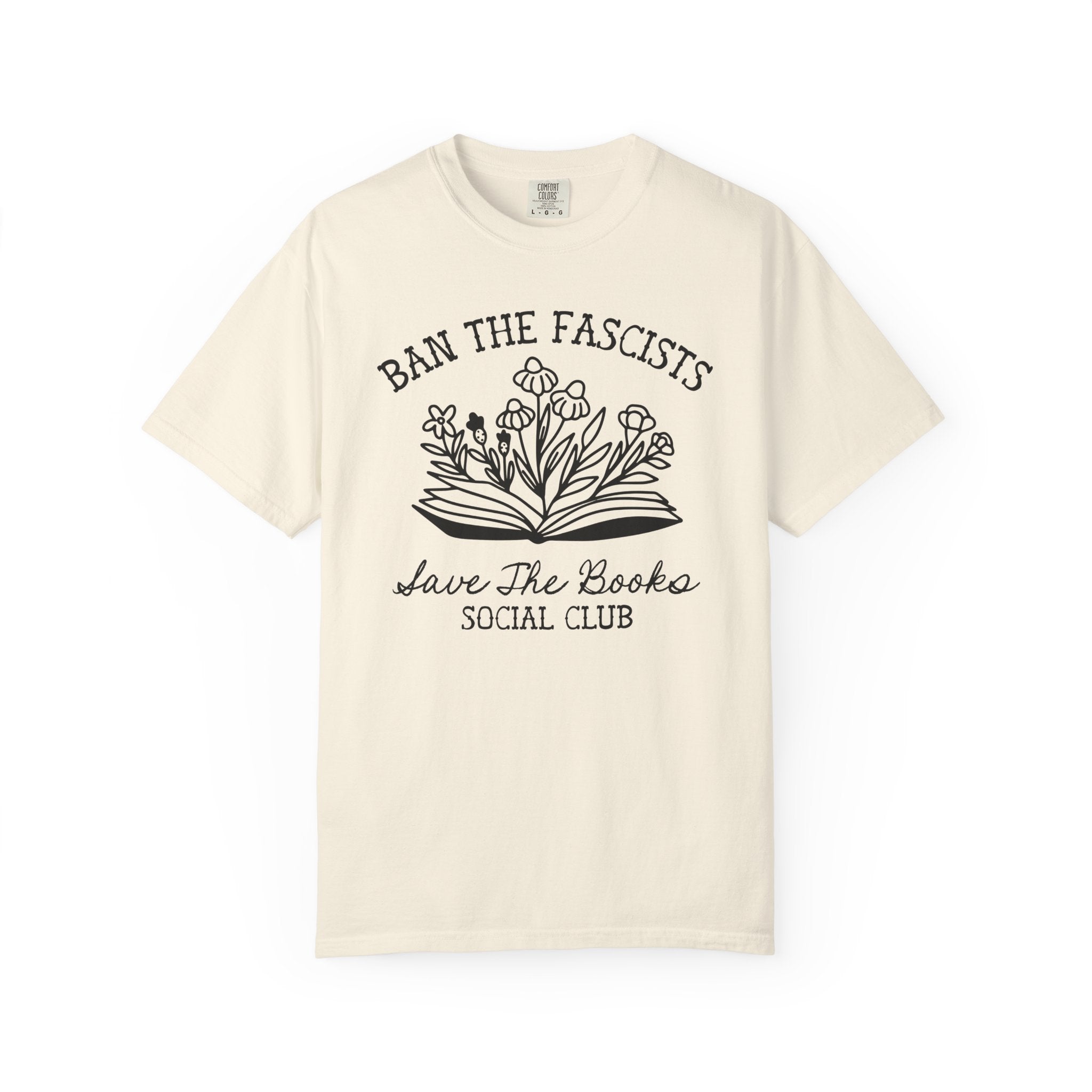 Ban the Fascists Save the Books T-Shirt for Book Lover, Read Banned Books Librarian T-Shirt, Cute Bookish Gift for Democrat or Leftist - Opal and June