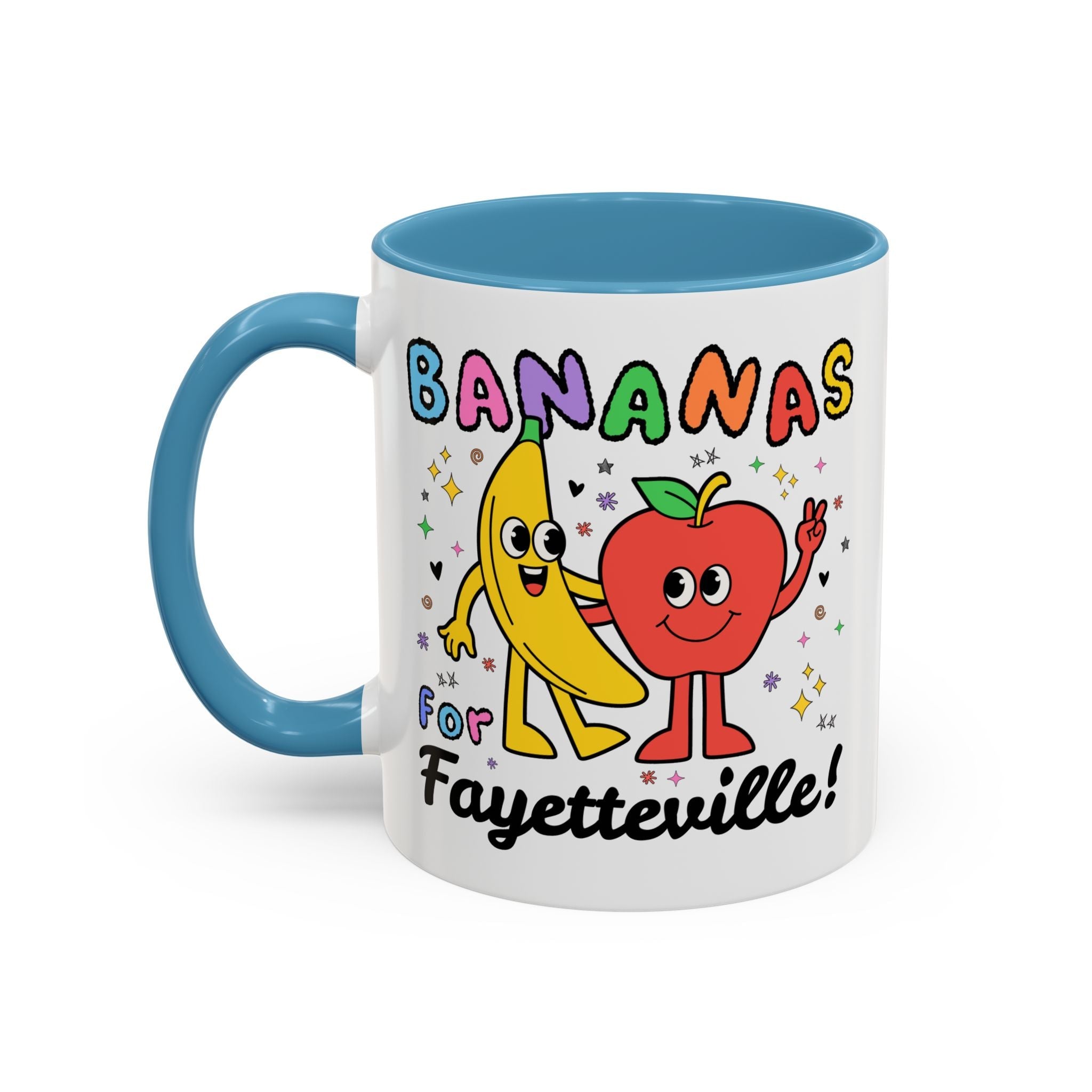 Bananas for Fayetteville Coffee Mug: Funny 90s Aesthetic 11 Oz Coffee Mug for Friend Living in Fayetteville or Northwest Arkansas - Opal and June
