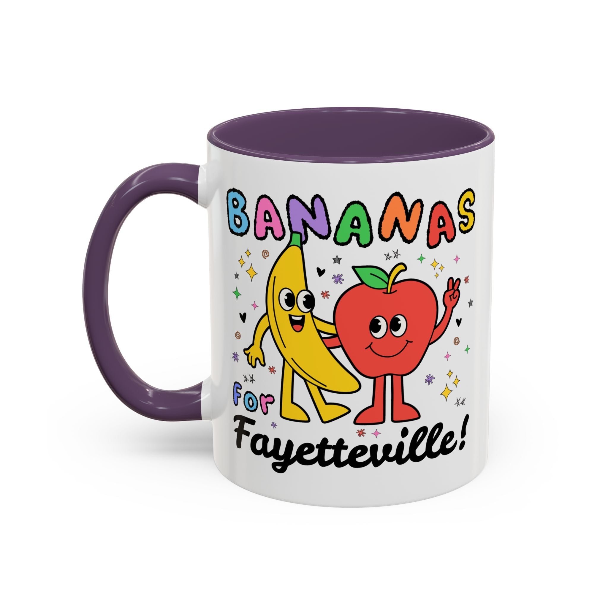 Bananas for Fayetteville Coffee Mug: Funny 90s Aesthetic 11 Oz Coffee Mug for Friend Living in Fayetteville or Northwest Arkansas - Opal and June