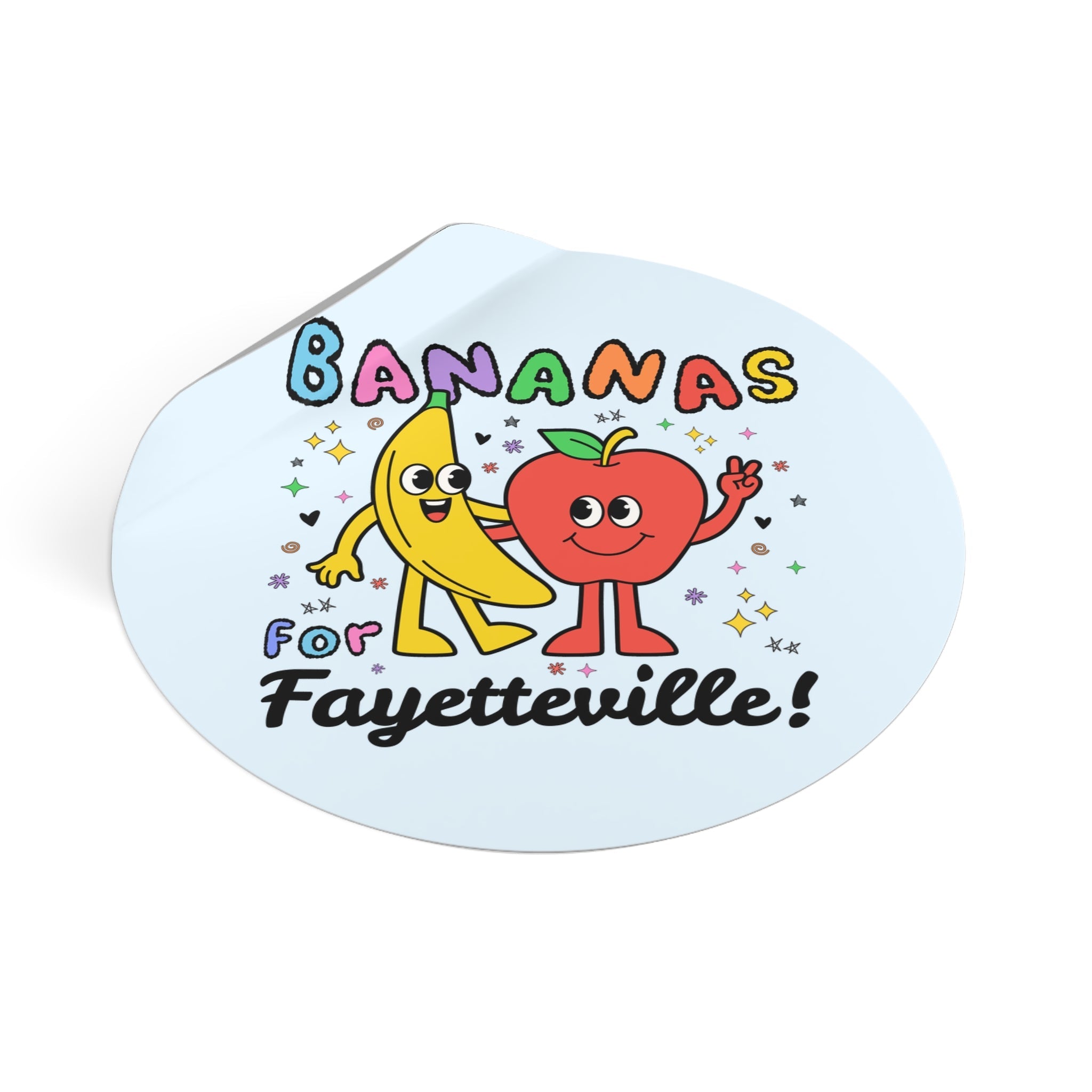 Bananas for Fayetteville Sticker: Funny 90s Aesthetic Waterproof Sticker for Friend Living in Fayetteville or Moving to Northwest Arkansas - Opal and June