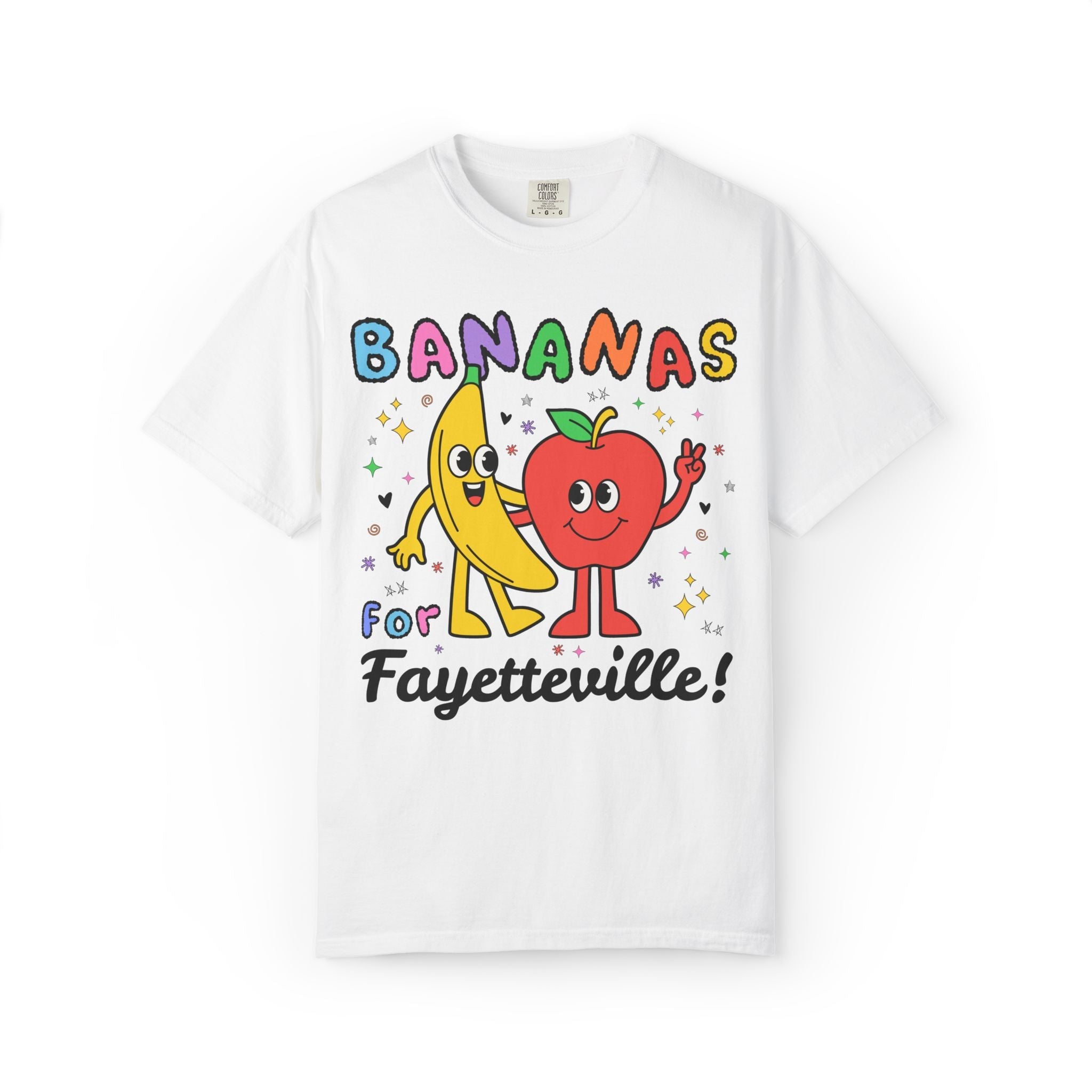 Bananas for Fayetteville T-Shirt: Funny and Colorful Tee Shirt for Friend Living in Fayetteville Arkansas, Cute Moving Gift, Northwest Arkansas - Opal and June