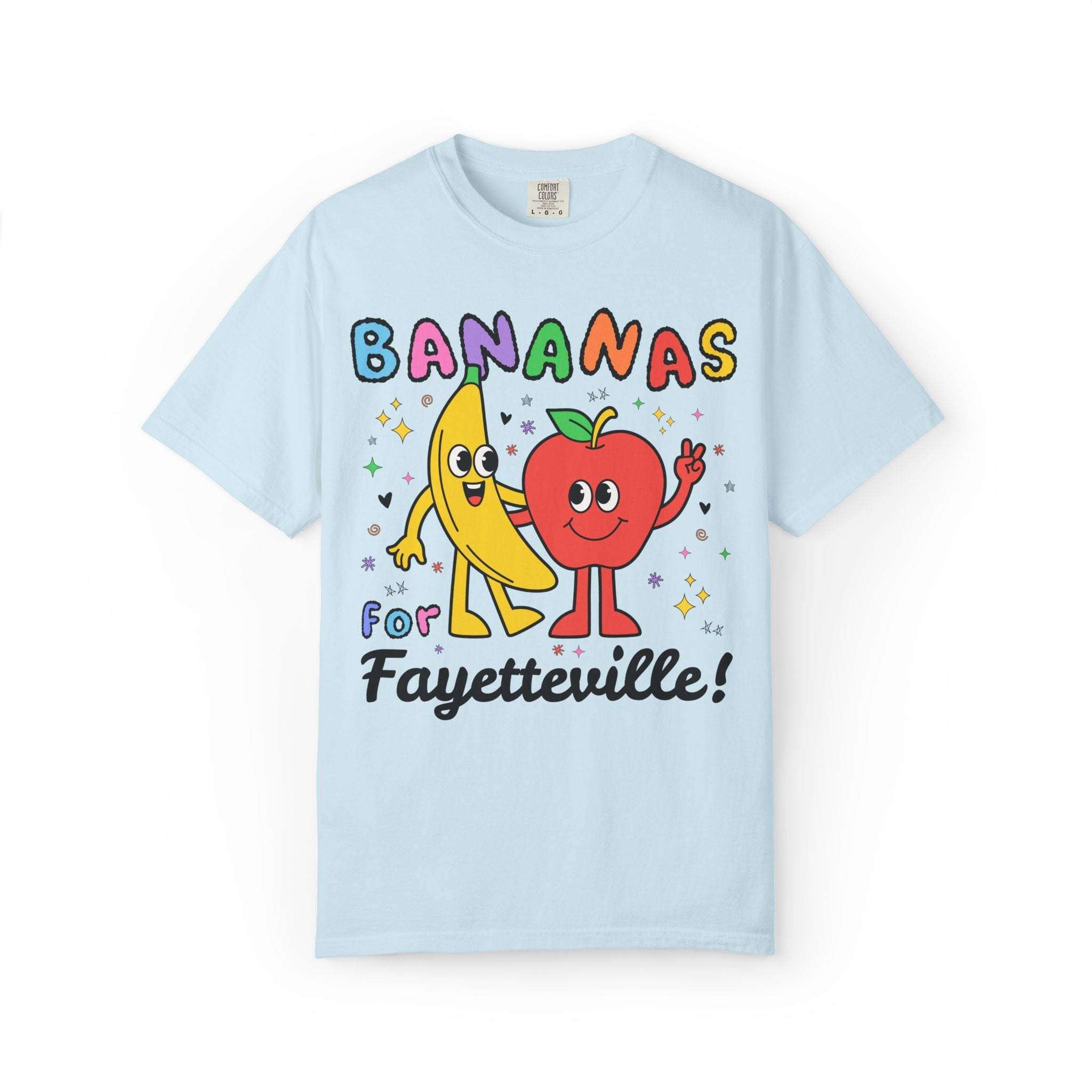 Bananas for Fayetteville T-Shirt: Funny and Colorful Tee Shirt for Friend Living in Fayetteville Arkansas, Cute Moving Gift, Northwest Arkansas - Opal and June