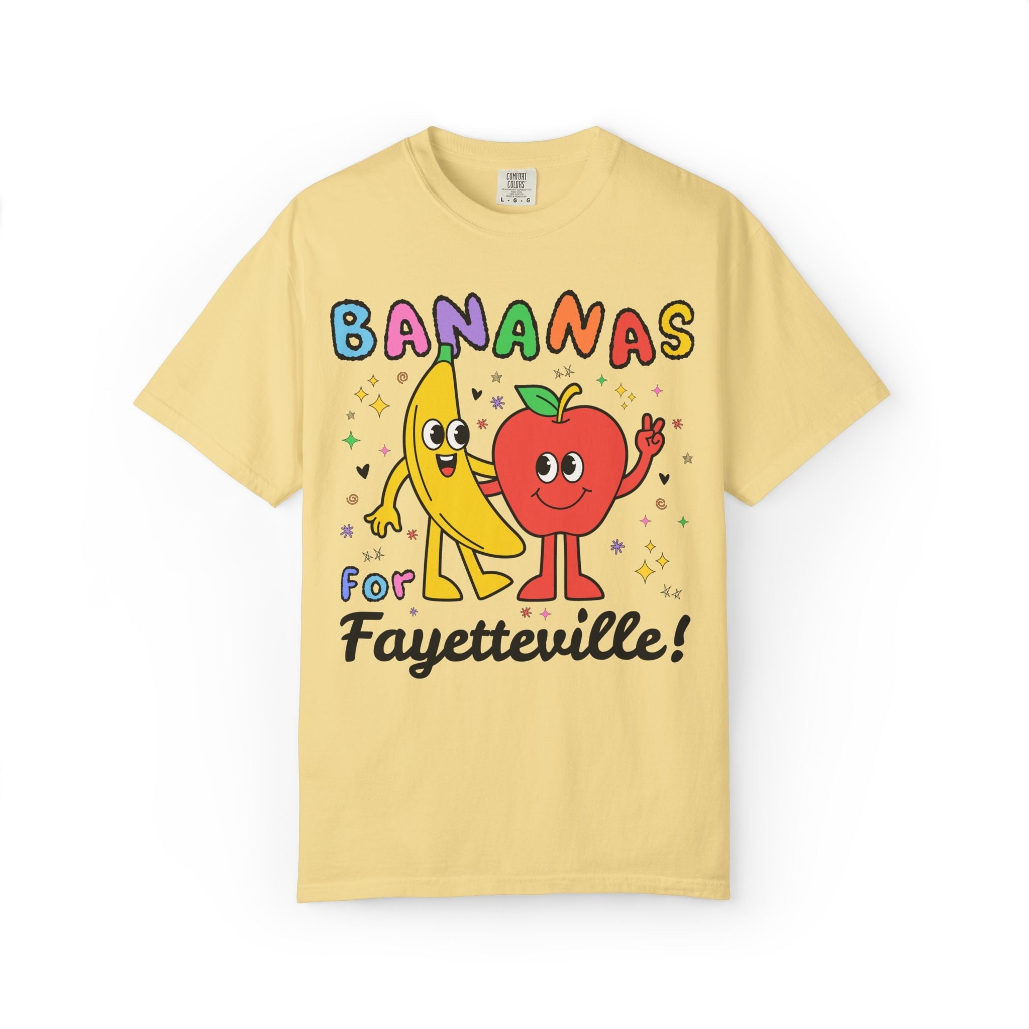 Bananas for Fayetteville T-Shirt: Funny and Colorful Tee Shirt for Friend Living in Fayetteville Arkansas, Cute Moving Gift, Northwest Arkansas - Opal and June