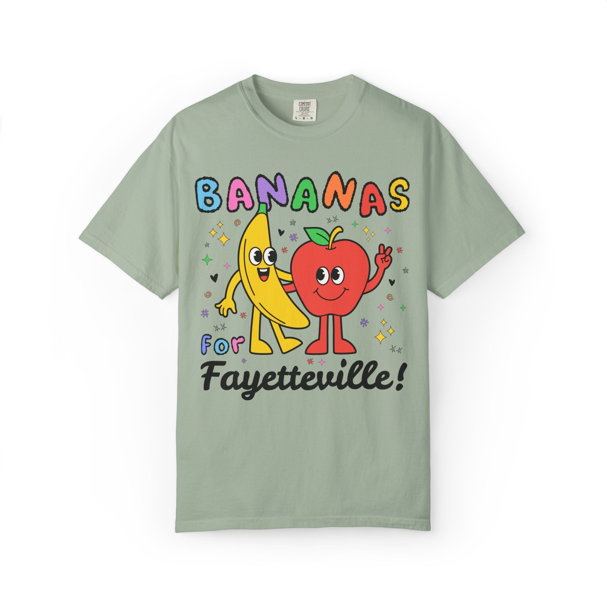 Bananas for Fayetteville T-Shirt: Funny and Colorful Tee Shirt for Friend Living in Fayetteville Arkansas, Cute Moving Gift, Northwest Arkansas - Opal and June