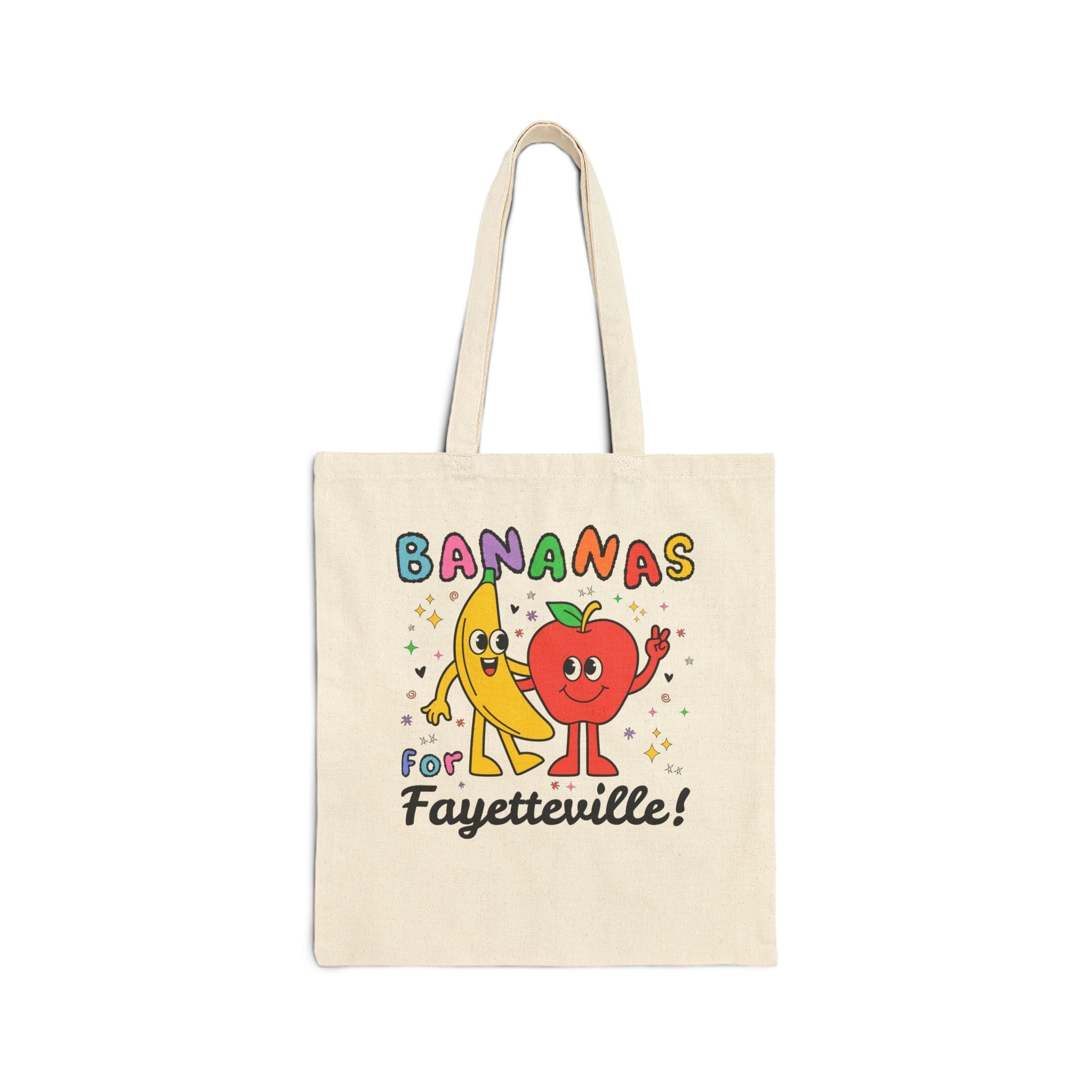 Bananas for Fayetteville Tote Bag: Funny 90s Aesthetic Tote Bag for Friend Living in Fayetteville or Moving to Northwest Arkansas - Opal and June