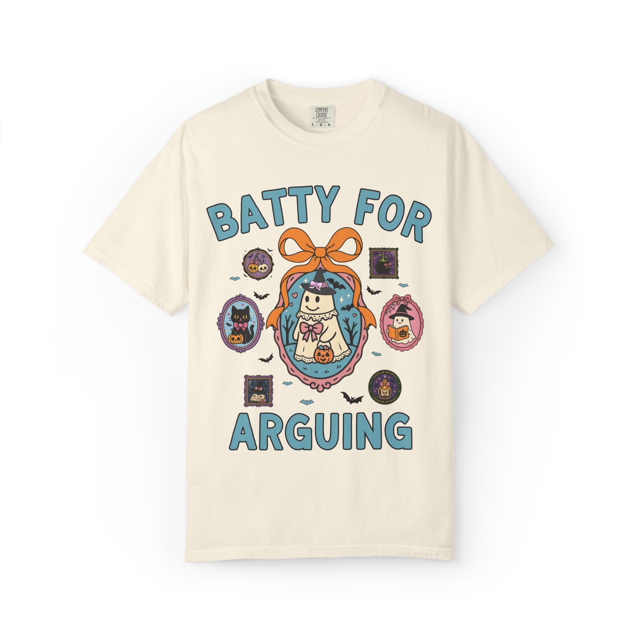 Batty for Arguing Halloween Lawyer T-Shirt with Cute Witchy Ghosts, Silly Spooky Season Matching Law Office T-Shirt for Fall or Halloween - Opal and June