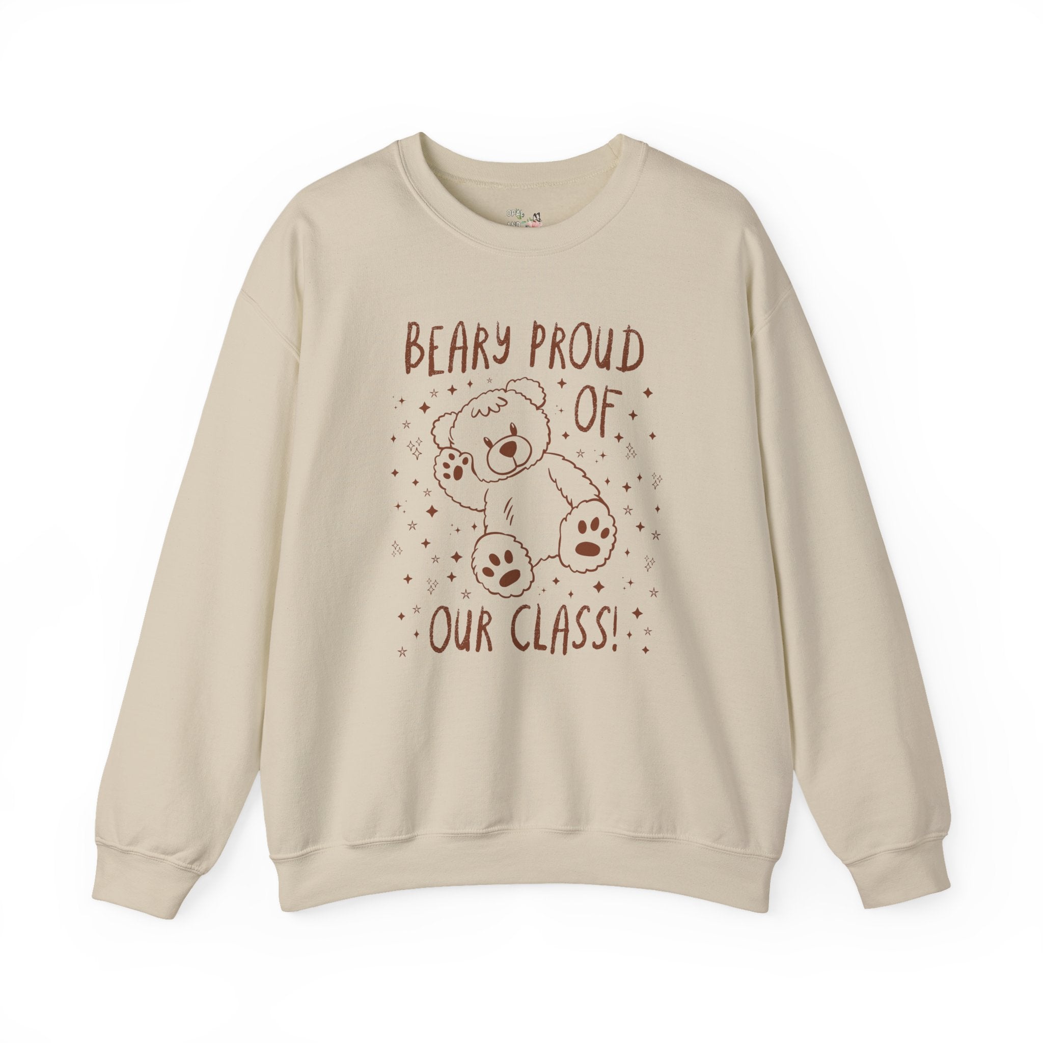 Beary Proud of Our Class: Cute Elementary School Teacher Sweatshirt for Animal Lover, Testing Day Shirt, Vintage Aesthetic Teacher Shirt - Opal and June