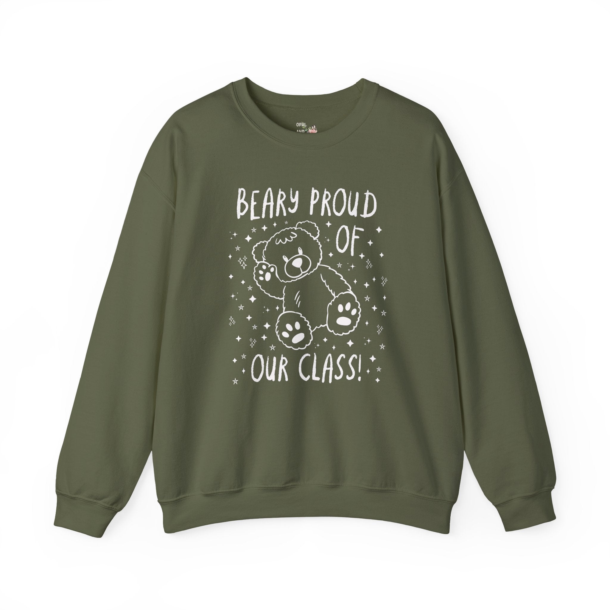 Beary Proud of Our Class: Cute Elementary School Teacher Sweatshirt for Animal Lover, Testing Day Shirt, Vintage Aesthetic Teacher Shirt - Opal and June