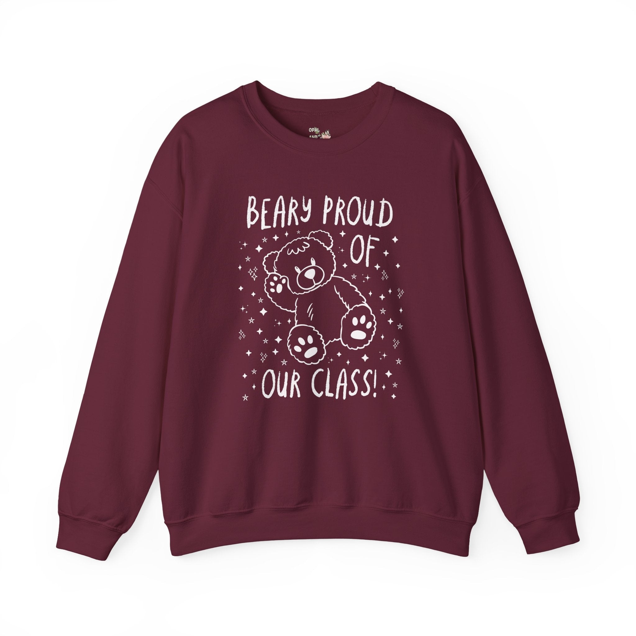 Beary Proud of Our Class: Cute Elementary School Teacher Sweatshirt for Animal Lover, Testing Day Shirt, Vintage Aesthetic Teacher Shirt - Opal and June