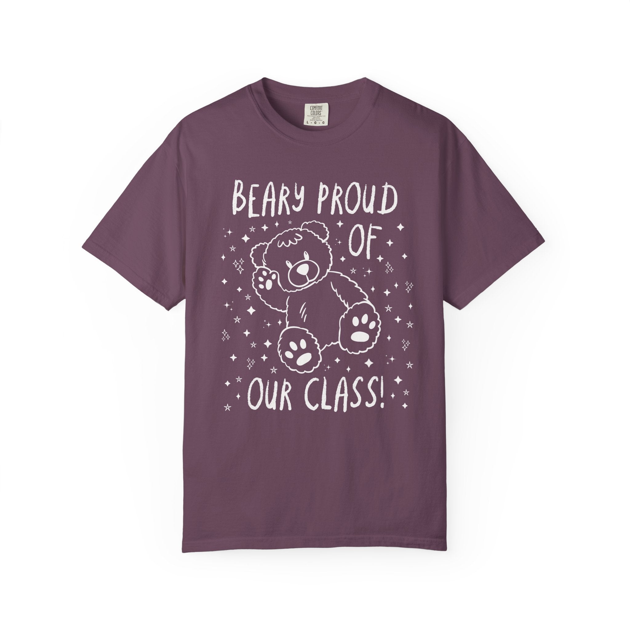 Beary Proud of Our Class: Cute Elementary School Teacher Tee for Animal Lover, Testing Day Shirt with Stars, Vintage Aesthetic Teacher Tee - Opal and June