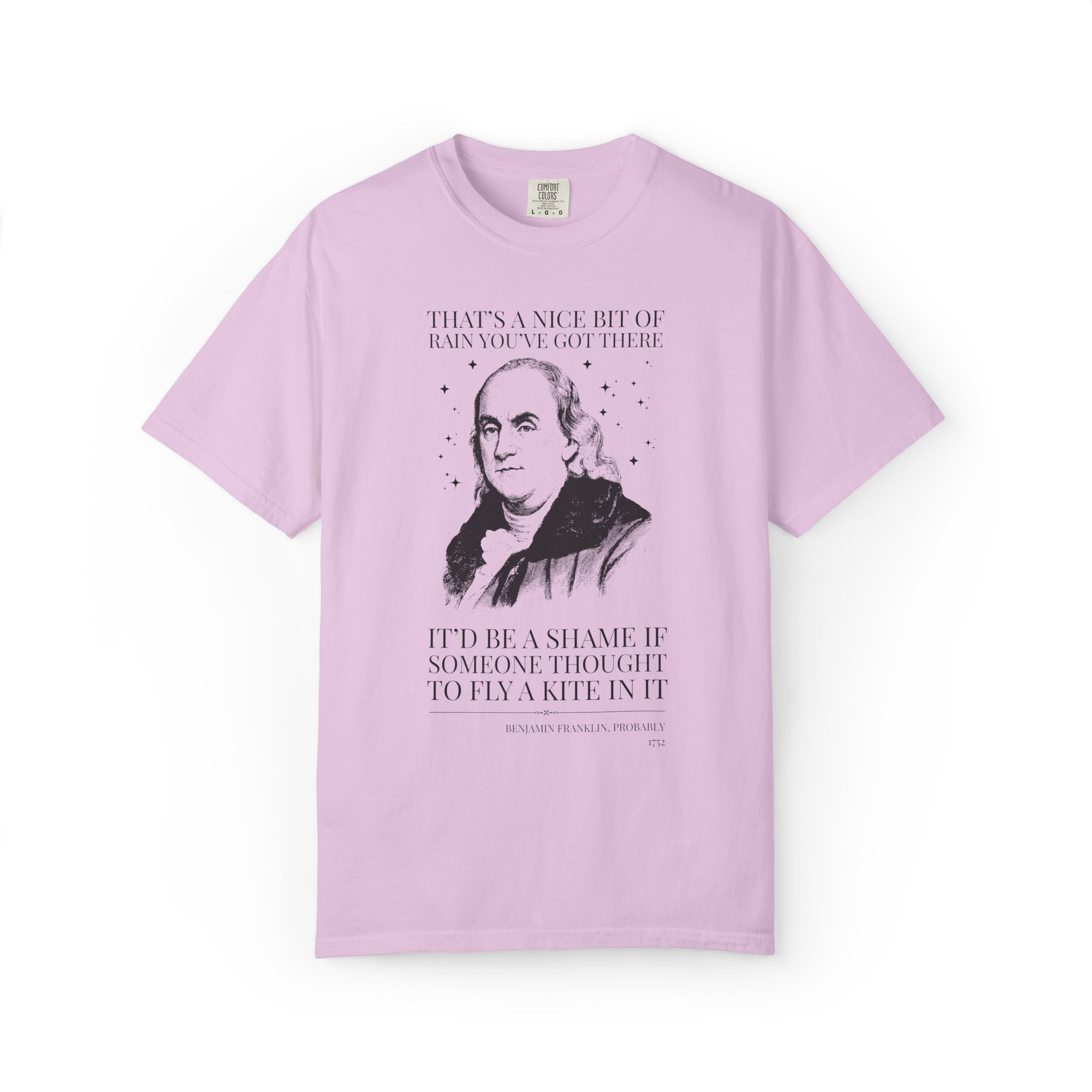 Benjamin Franklin American History Buff Tee Shirt for Scientist or Electrician, Silly History Lover Gift, Early US History, 18th Century - Opal and June