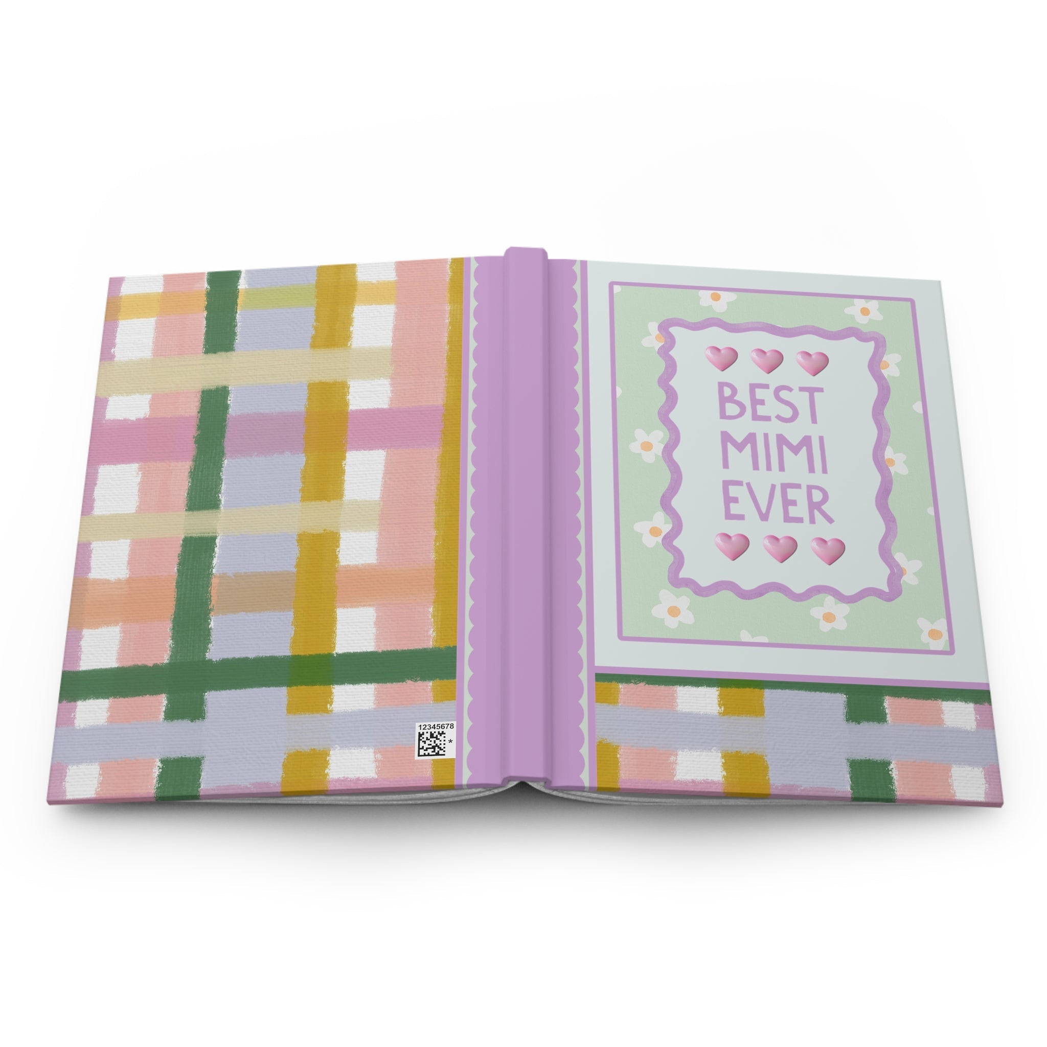 Best Mimi Ever Hardcover Notebook | Pastel 90s Aesthetic Journal with Hearts, Gift from Grandson or Daughter, Notebook for Grandma - Opal and June