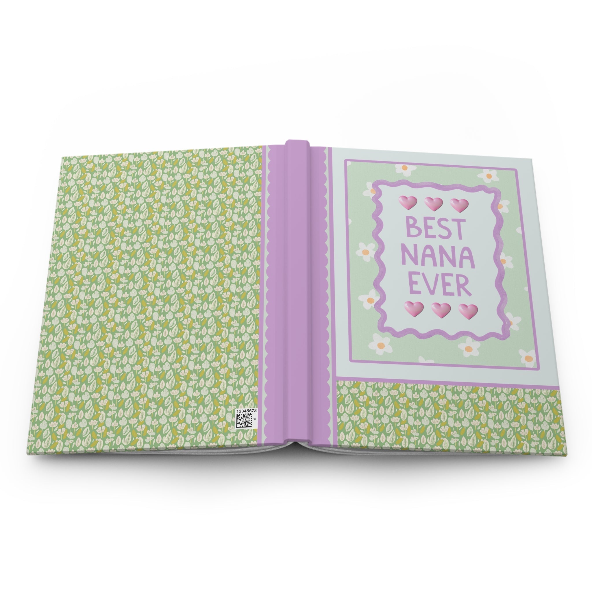 Best Nana Ever Hardcover Notebook | Pastel 90s Aesthetic Journal with Hearts, Gift from Grandson or Daughter, Notebook for Nana - Opal and June