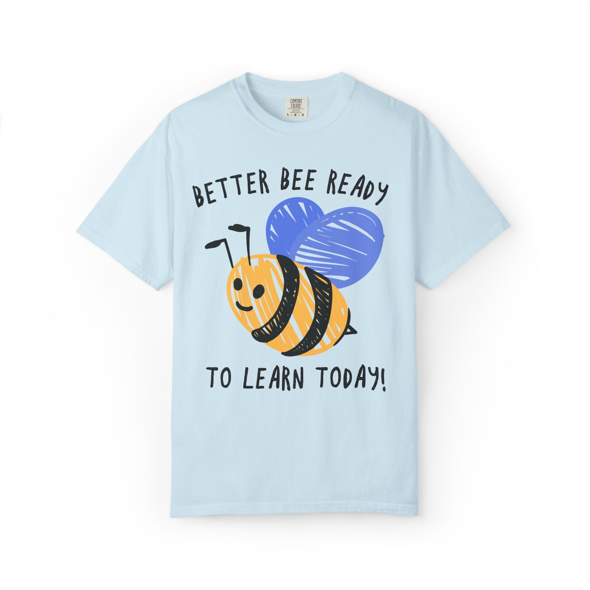 Better Bee Ready to Learn Today: Colorful 90s Aesthetic Matching Teacher T-Shirt with Cute Bee Drawing, Animal or Insect Lover Teacher Tee - Opal and June