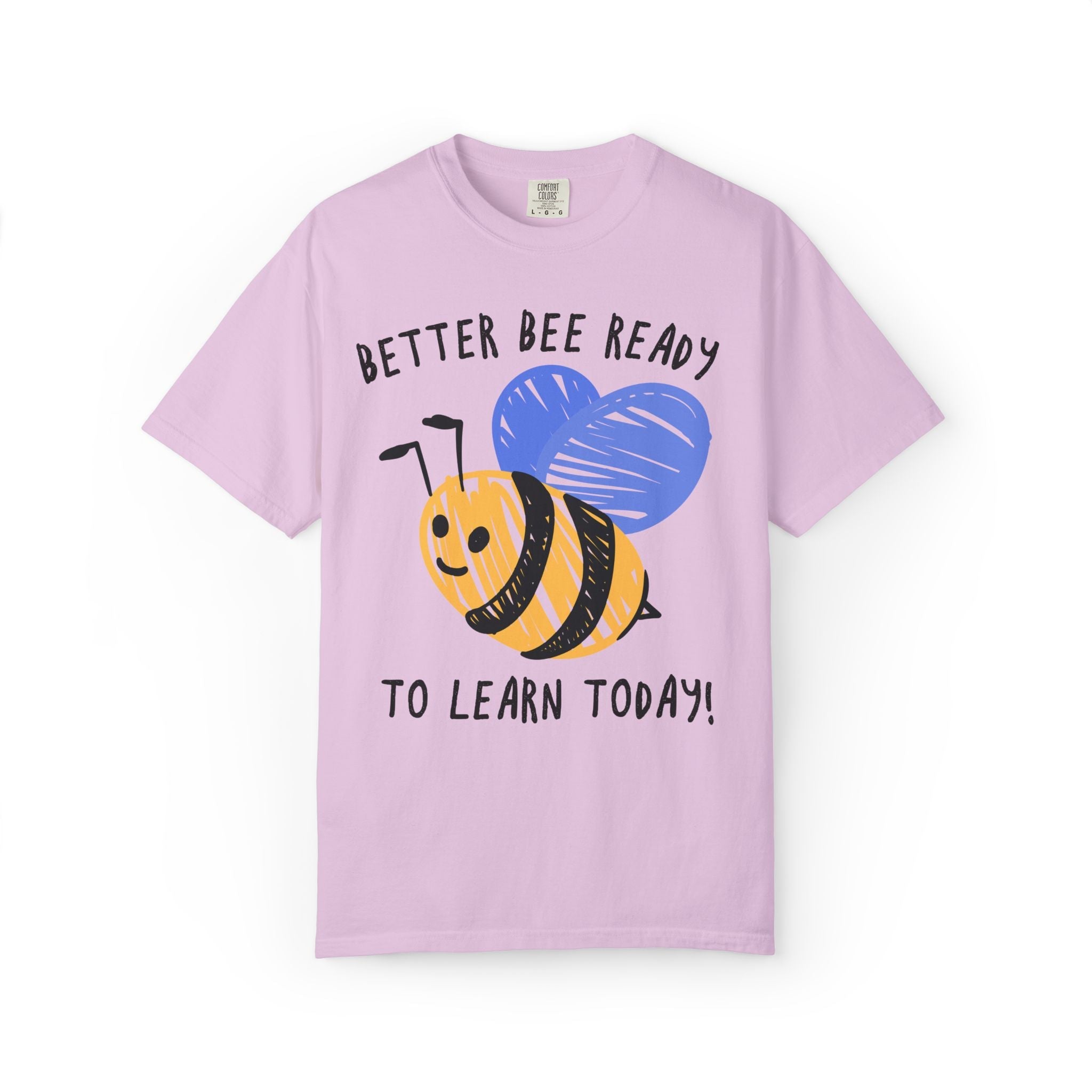 Better Bee Ready to Learn Today: Colorful 90s Aesthetic Matching Teacher T-Shirt with Cute Bee Drawing, Animal or Insect Lover Teacher Tee - Opal and June
