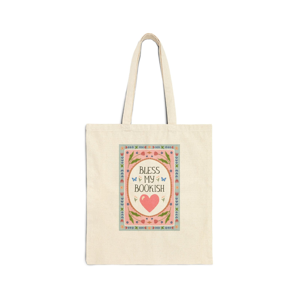 Bless My Bookish Heart Book Lover Tote Bag for Romance Reader or Classic Literature Bookworm, Cute School Librarian or Fantasy Reader Gift - Opal and June