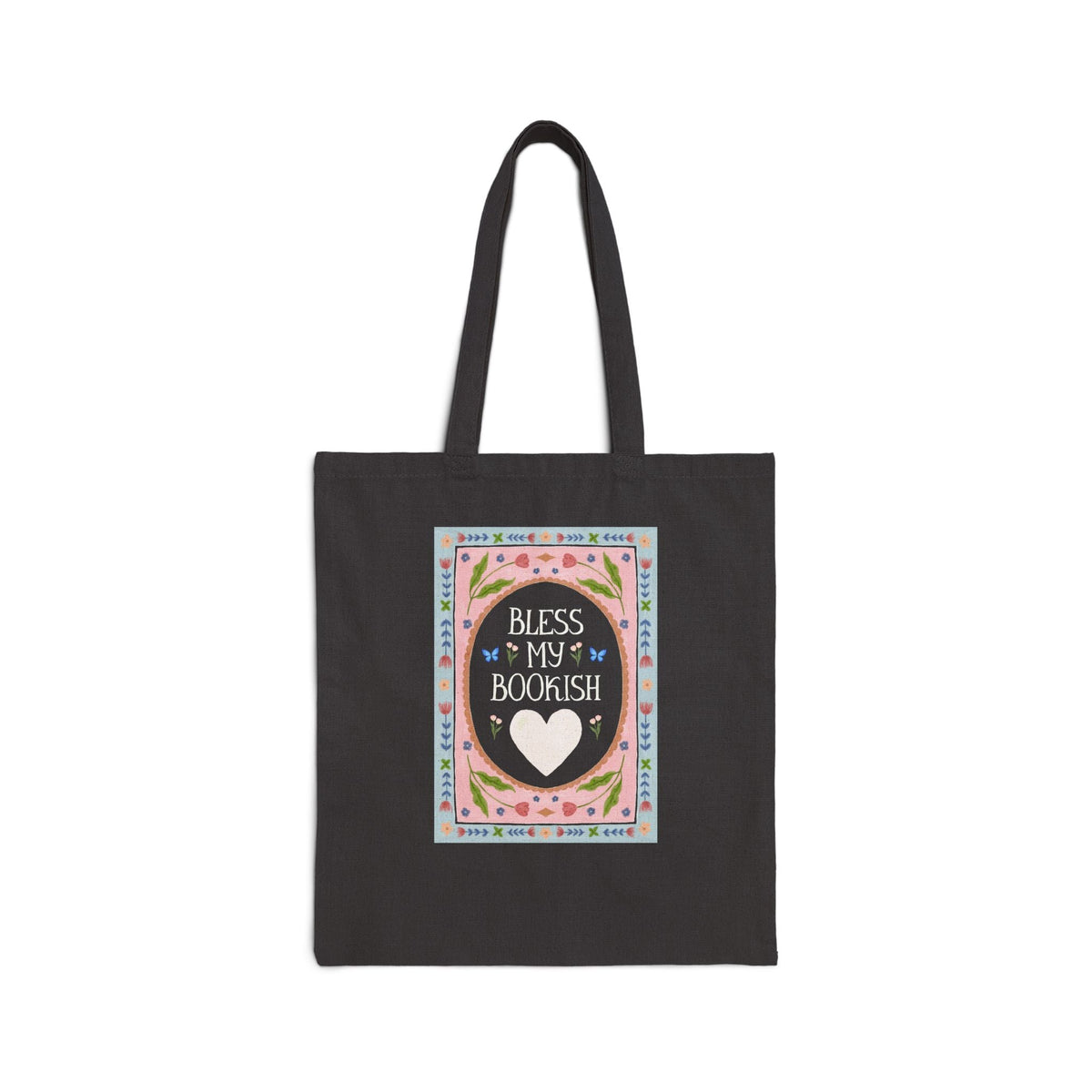 Bless My Bookish Heart Book Lover Tote Bag for Romance Reader or Classic Literature Bookworm, Cute School Librarian or Fantasy Reader Gift - Opal and June