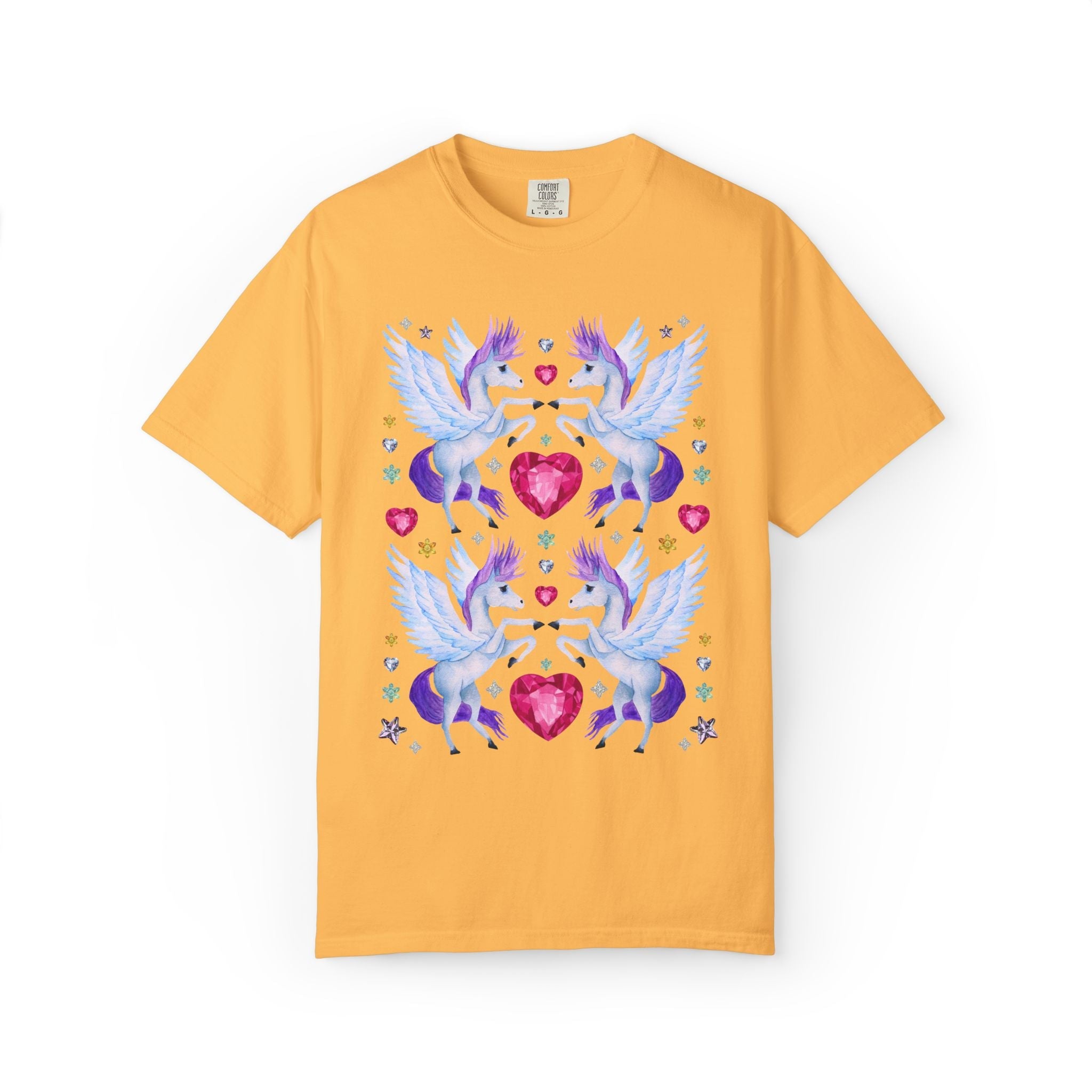 Blue and Purple Pegasus Tee with Hearts - Opal and June