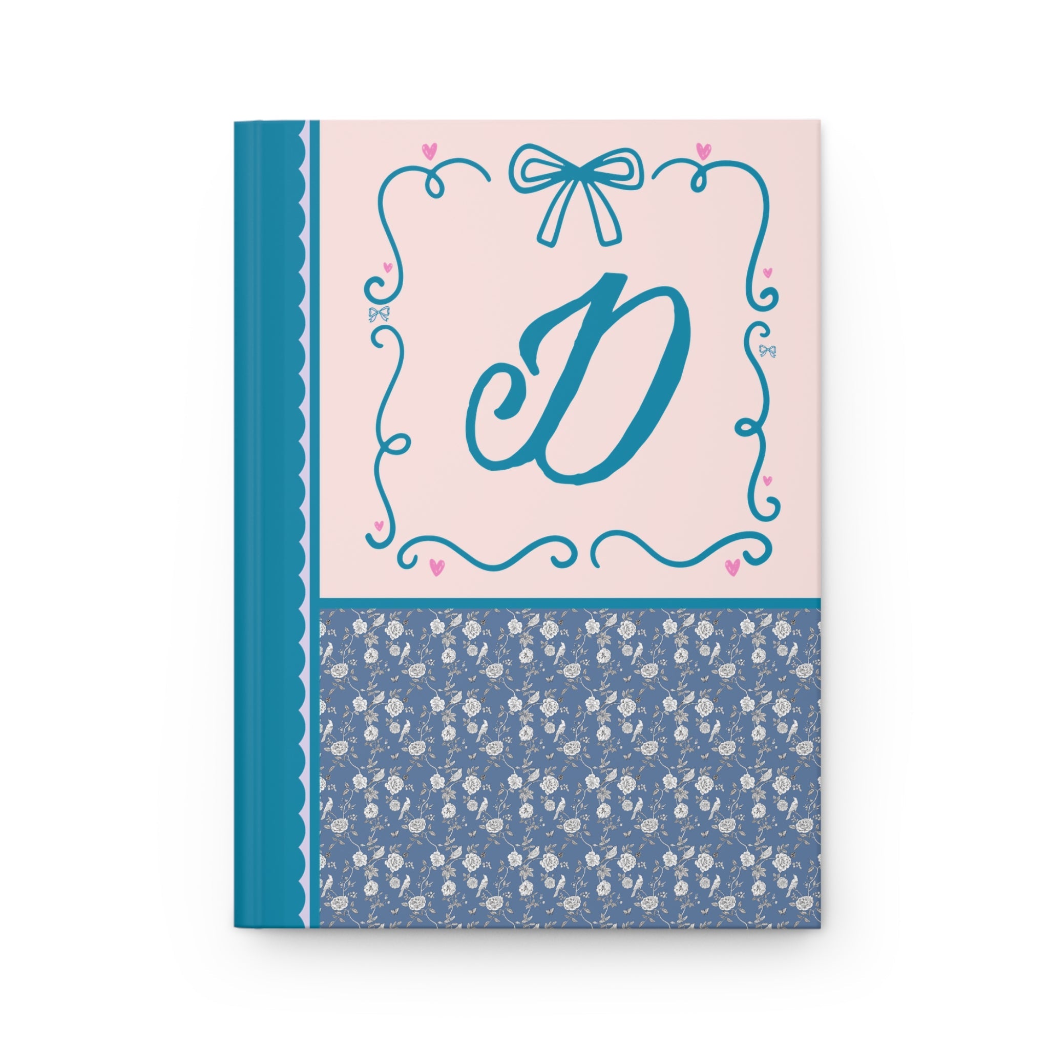 Blue Floral Initial Journal: D - Opal and June