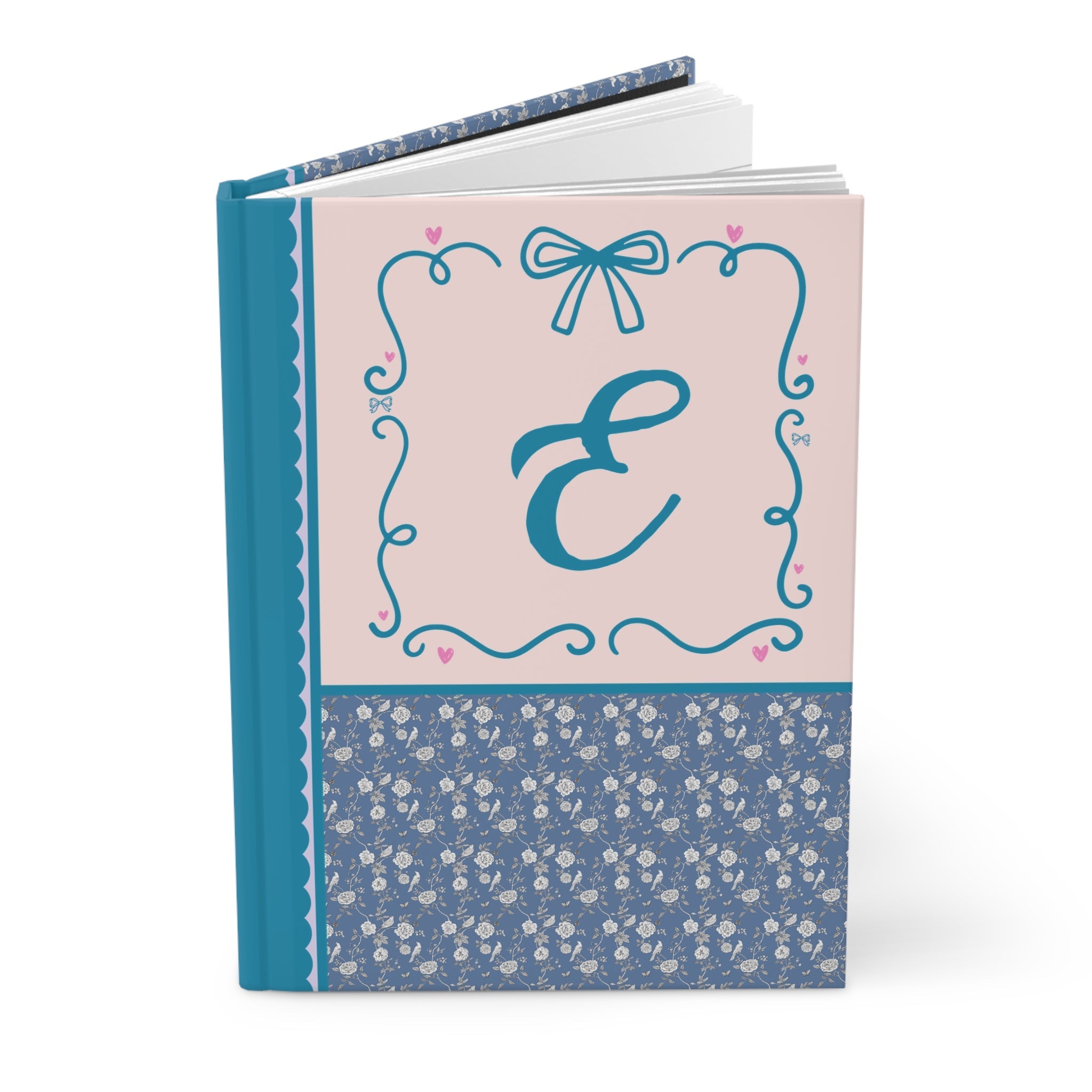 Blue Floral Initial Journal: E - Opal and June