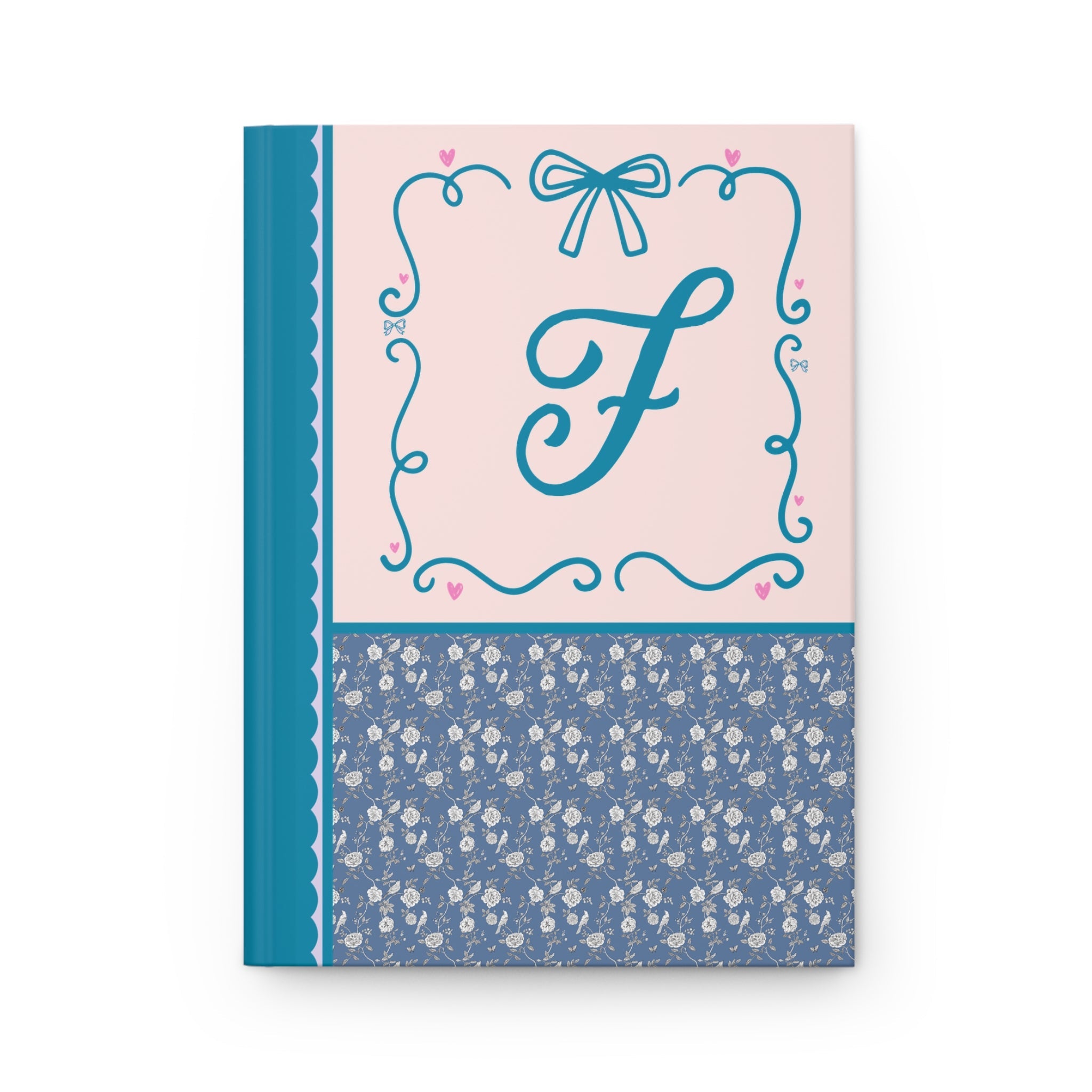 Blue Floral Initial Journal: F - Opal and June