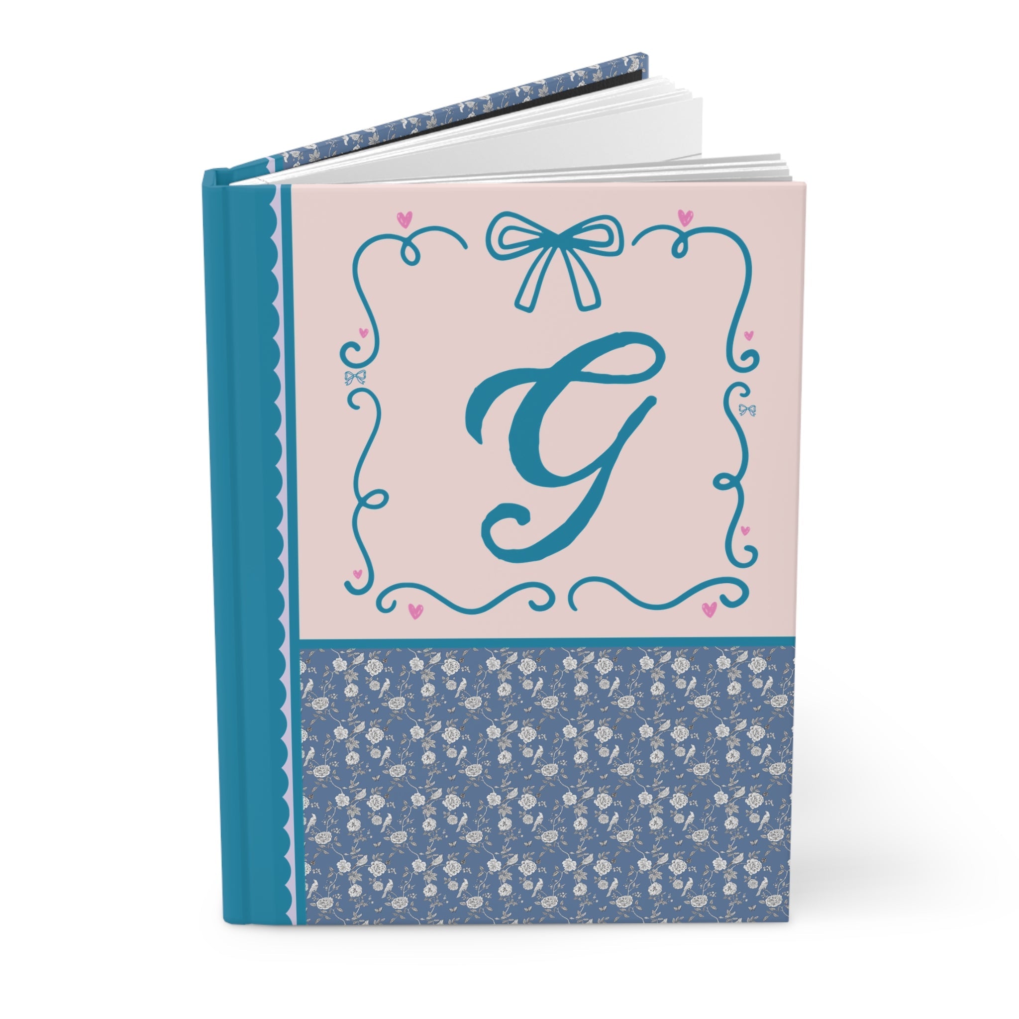Blue Floral Initial Journal: G - Opal and June