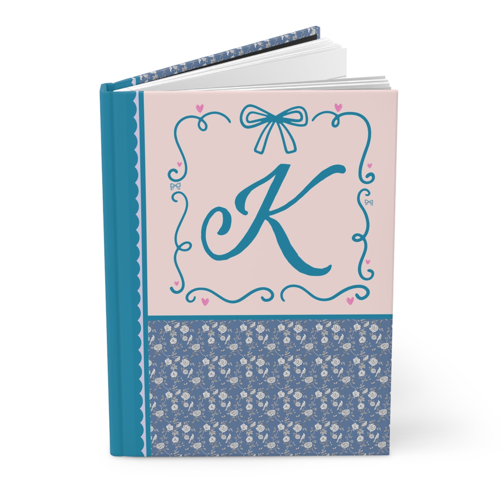 Blue Floral Initial Journal: K - Opal and June