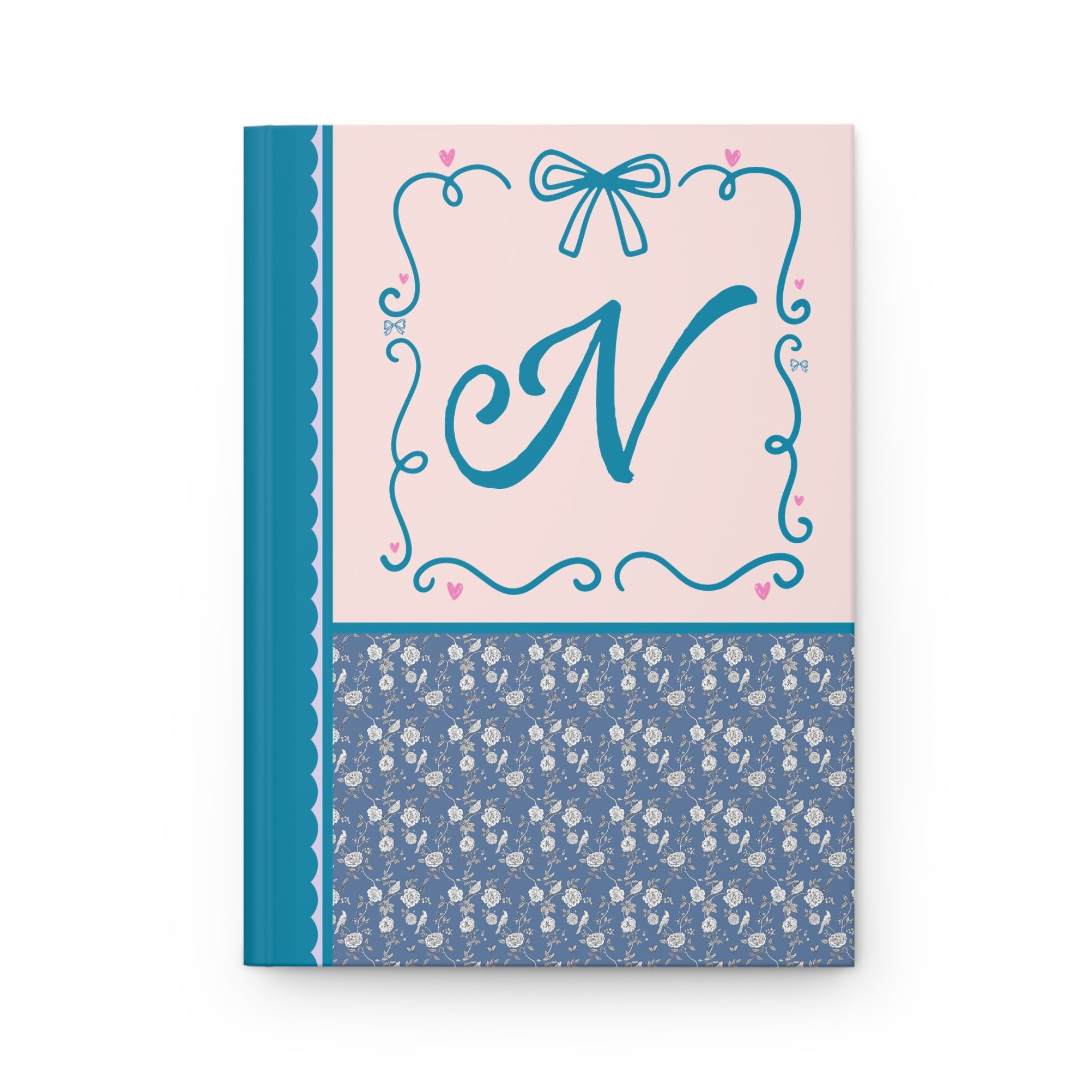 Blue Floral Initial Journal: N - Opal and June