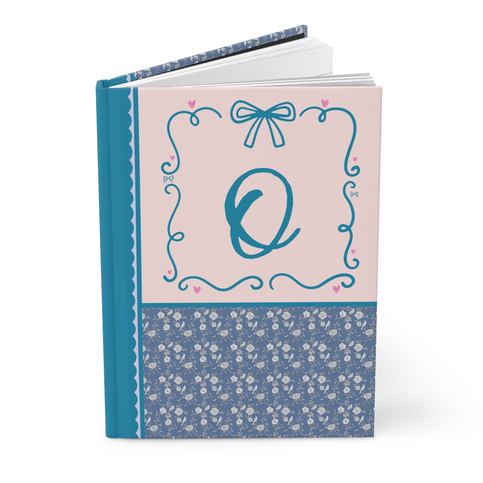 Blue Floral Initial Journal: O - Opal and June