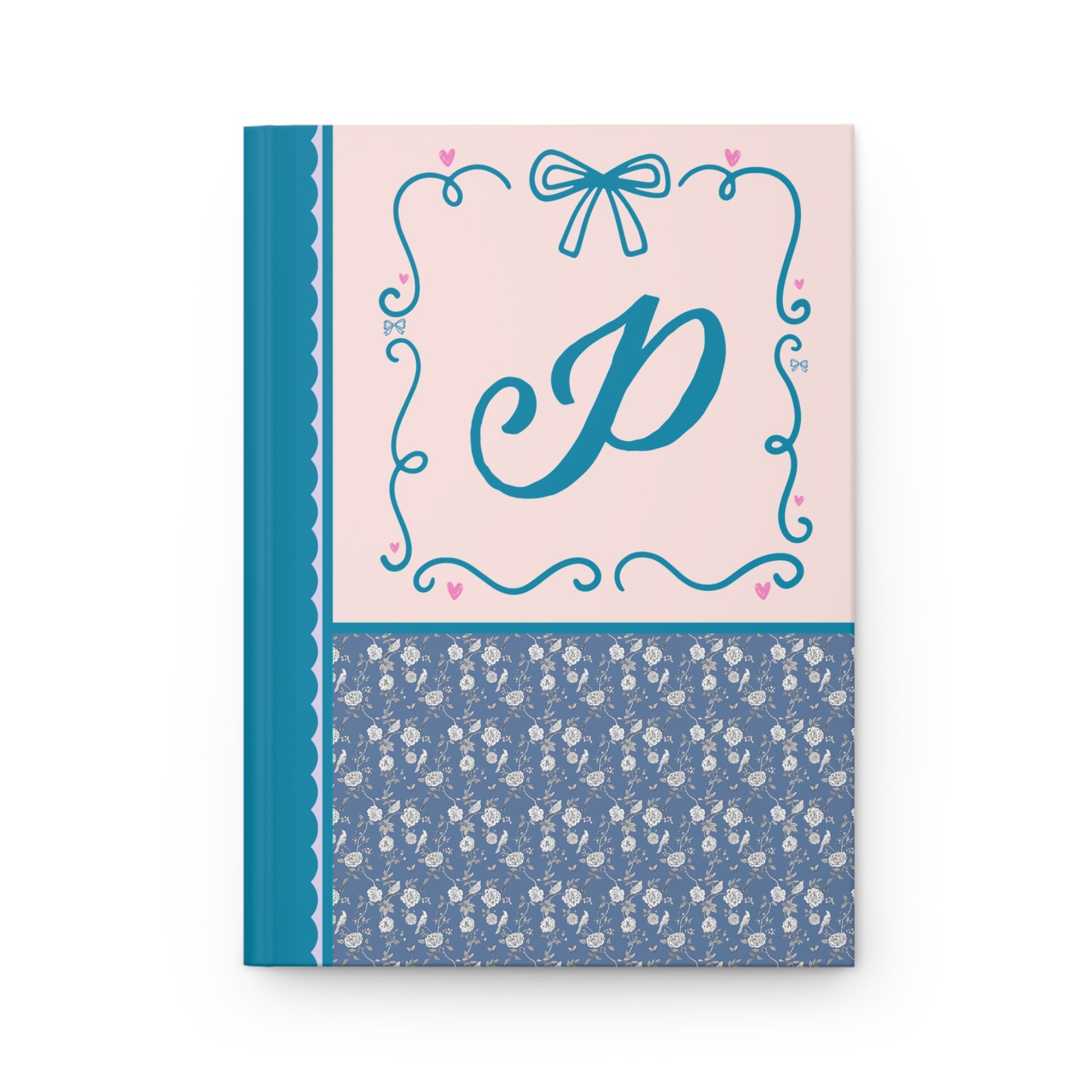 Blue Floral Initial Journal: P - Opal and June