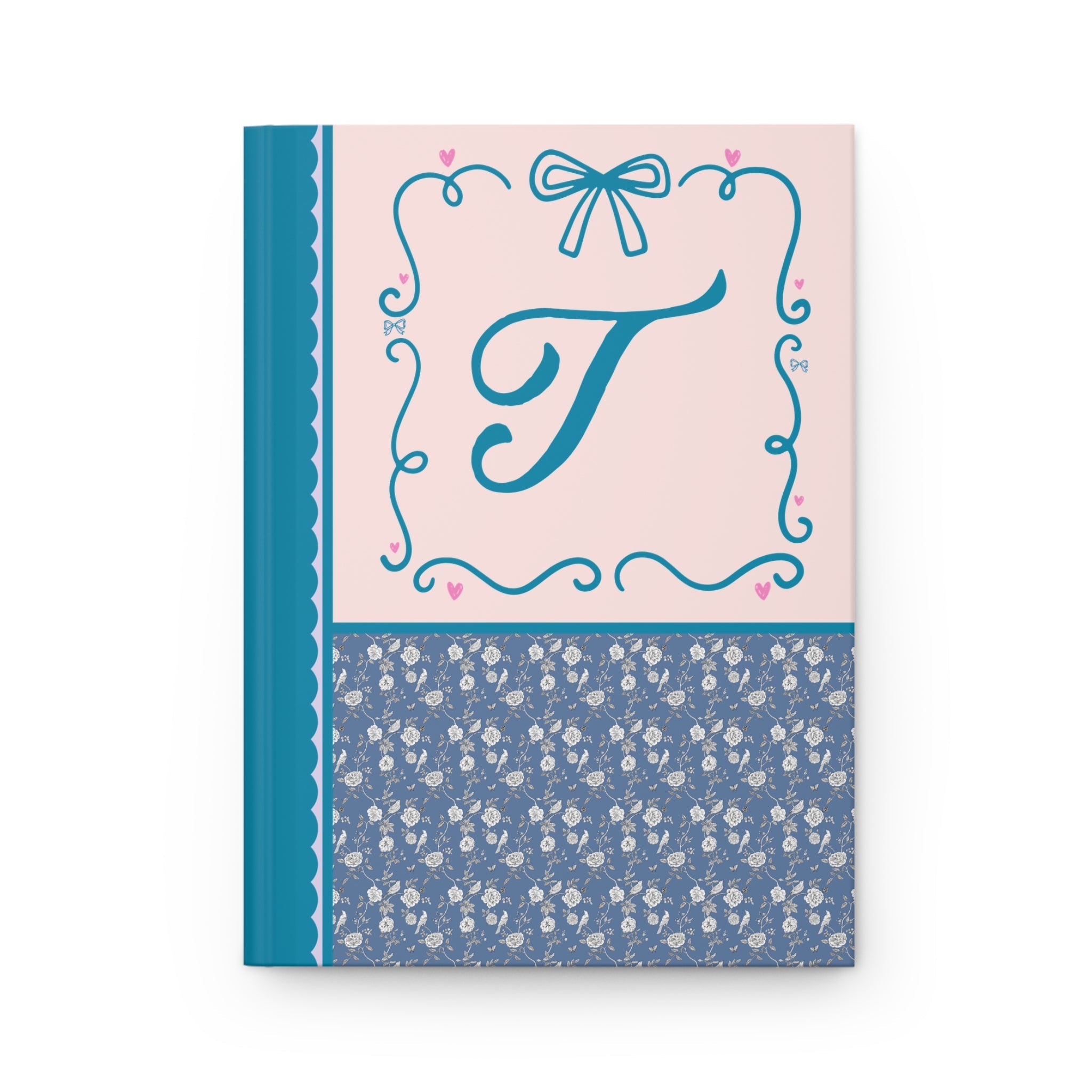 Blue Floral Initial Journal: T - Opal and June