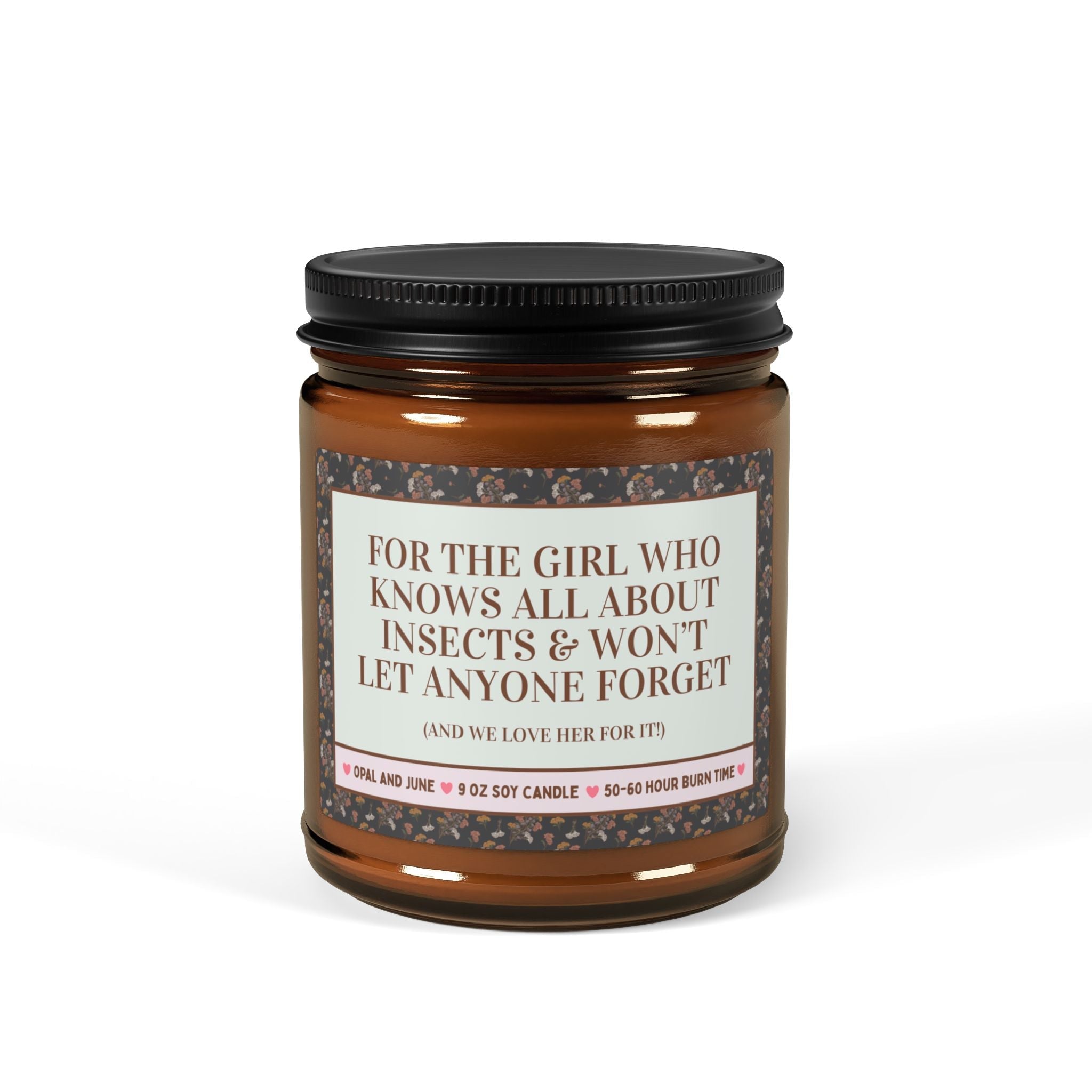 Boho Insect Lover Candle for Entomologist, Cute Birthday Gift, Friend Who Loves Bugs, Funny Middle School Science Teacher Appreciation Gift - Opal and June