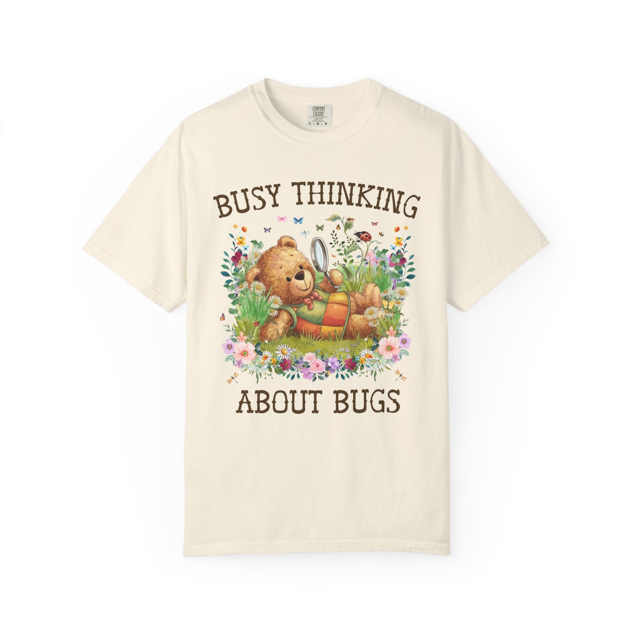 Boho Insect Tee Shirt for Entomologist, Cute Birthday Gift for Friend Who Loves Bugs, 90s Throwback Cottagecore Bear T-Shirt with Flowers - Opal and June