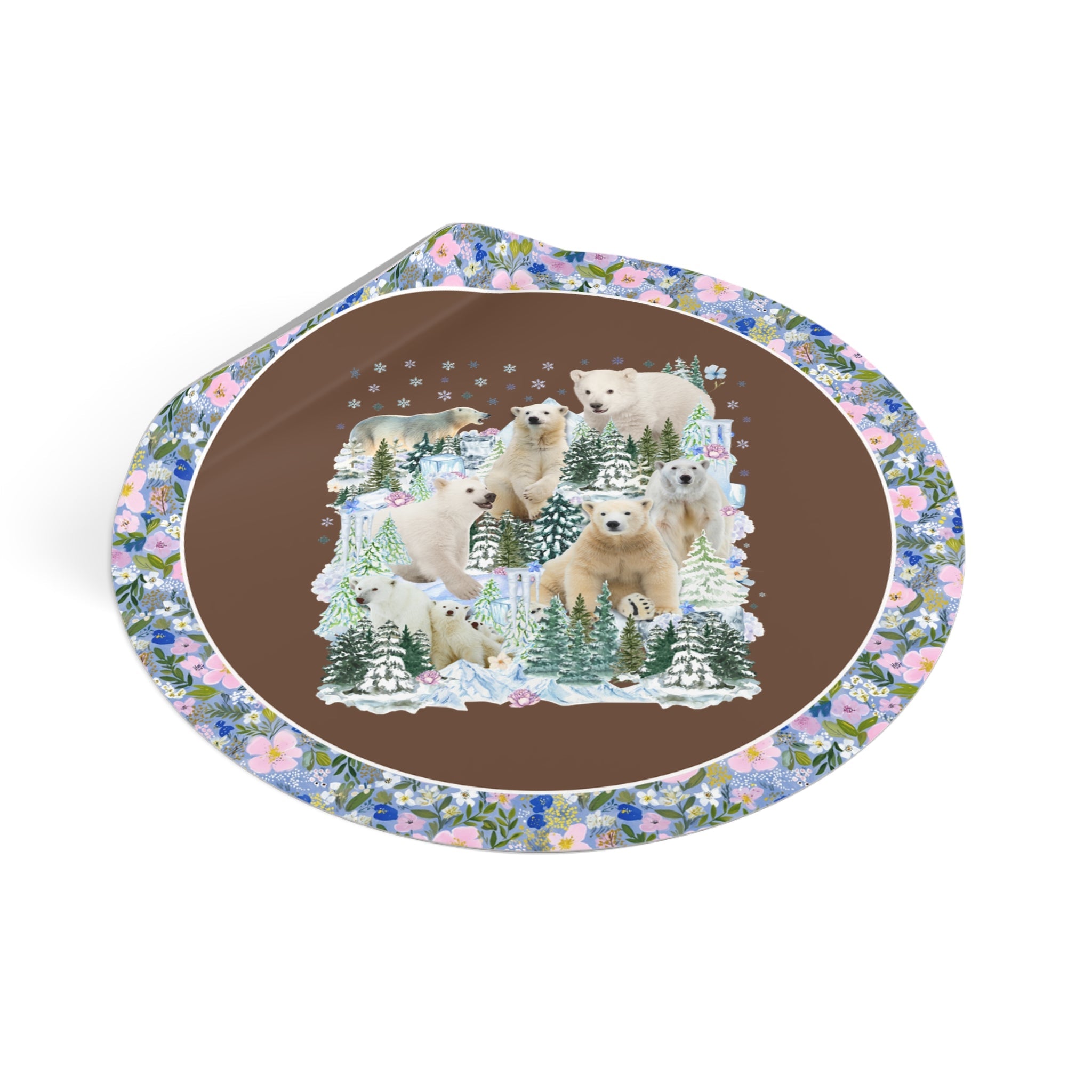 Boho Polar Bear Sticker with Trees - Opal and June