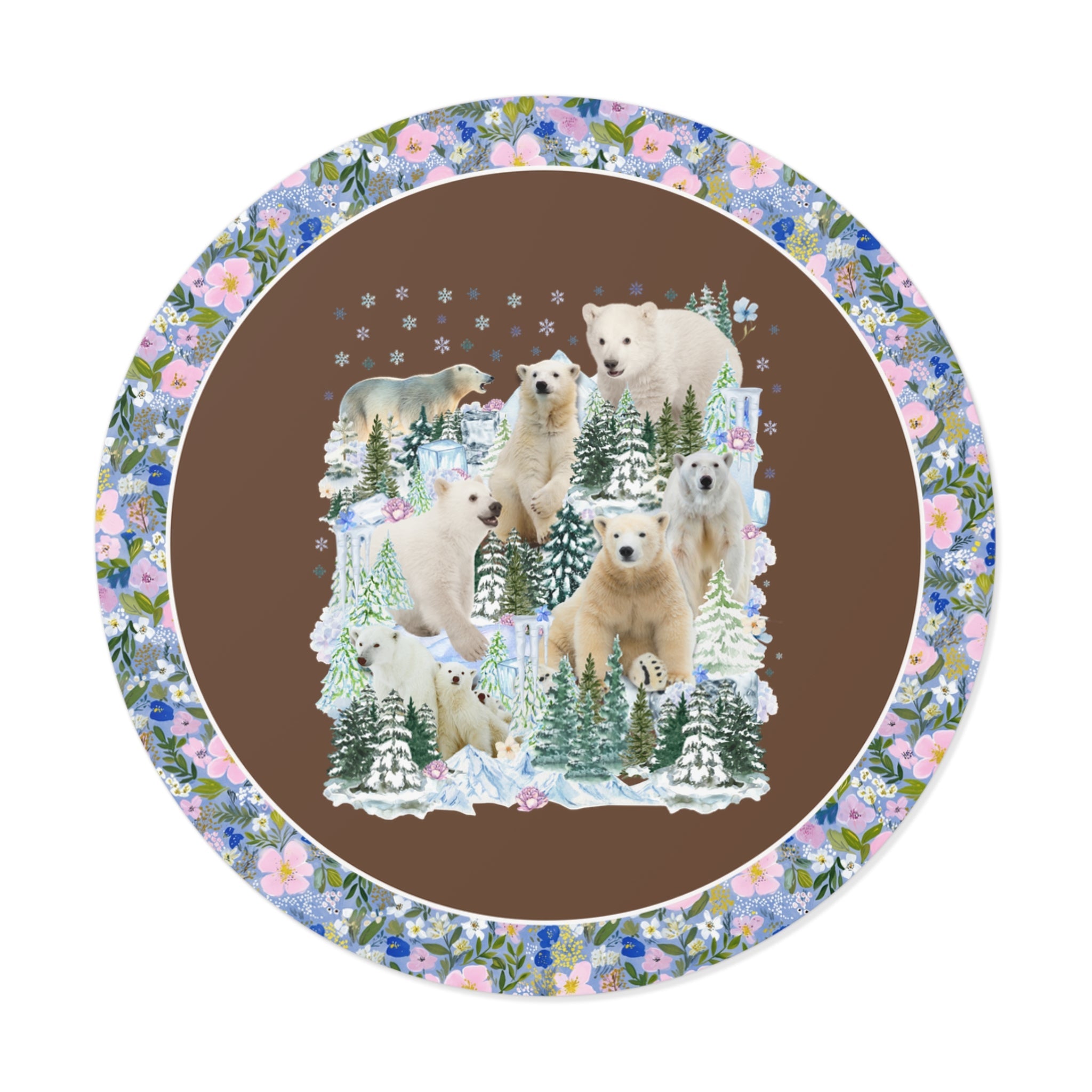Boho Polar Bear Sticker with Trees - Opal and June