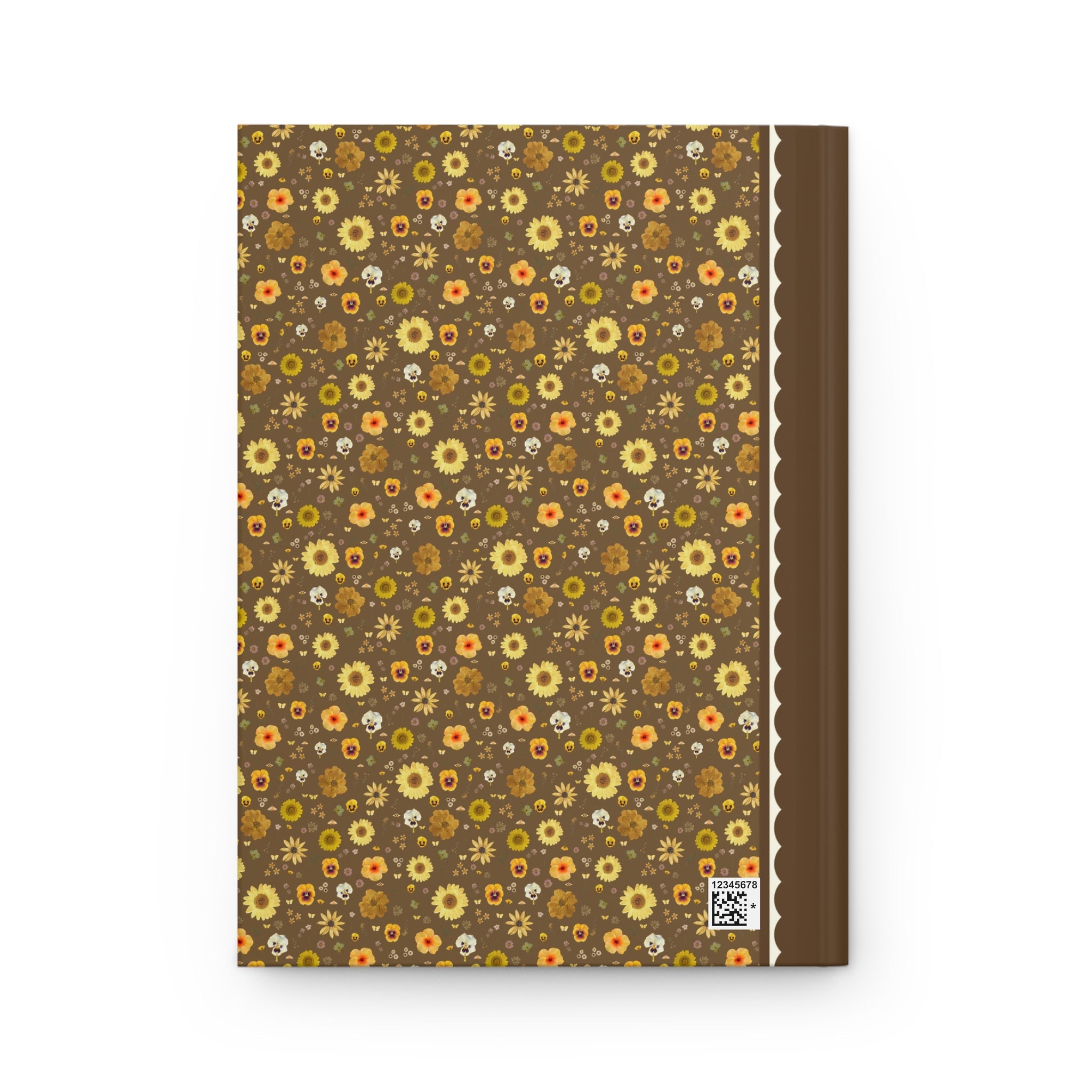 Boho Wildflowers Vintage Botanical Notebook, Yellow Pressed Flowers, 70s Aesthetic Journal with Lined Pages for Writer, Friend Who Journals - Opal and June