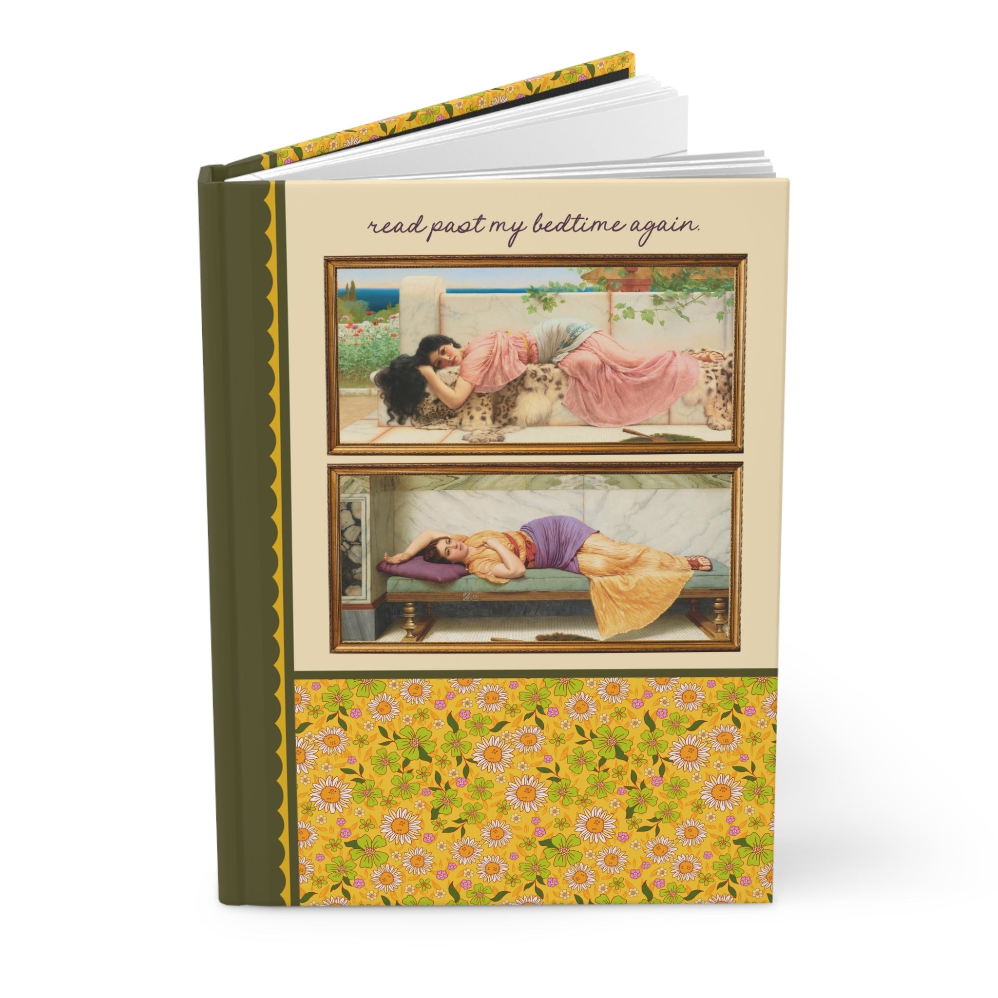 Book Lover Art History Notebook for Romance Reader or Librarian: Read Past My Bedtime Again, Funny and Pretty Soft Girl Style Bookworm Gift - Opal and June