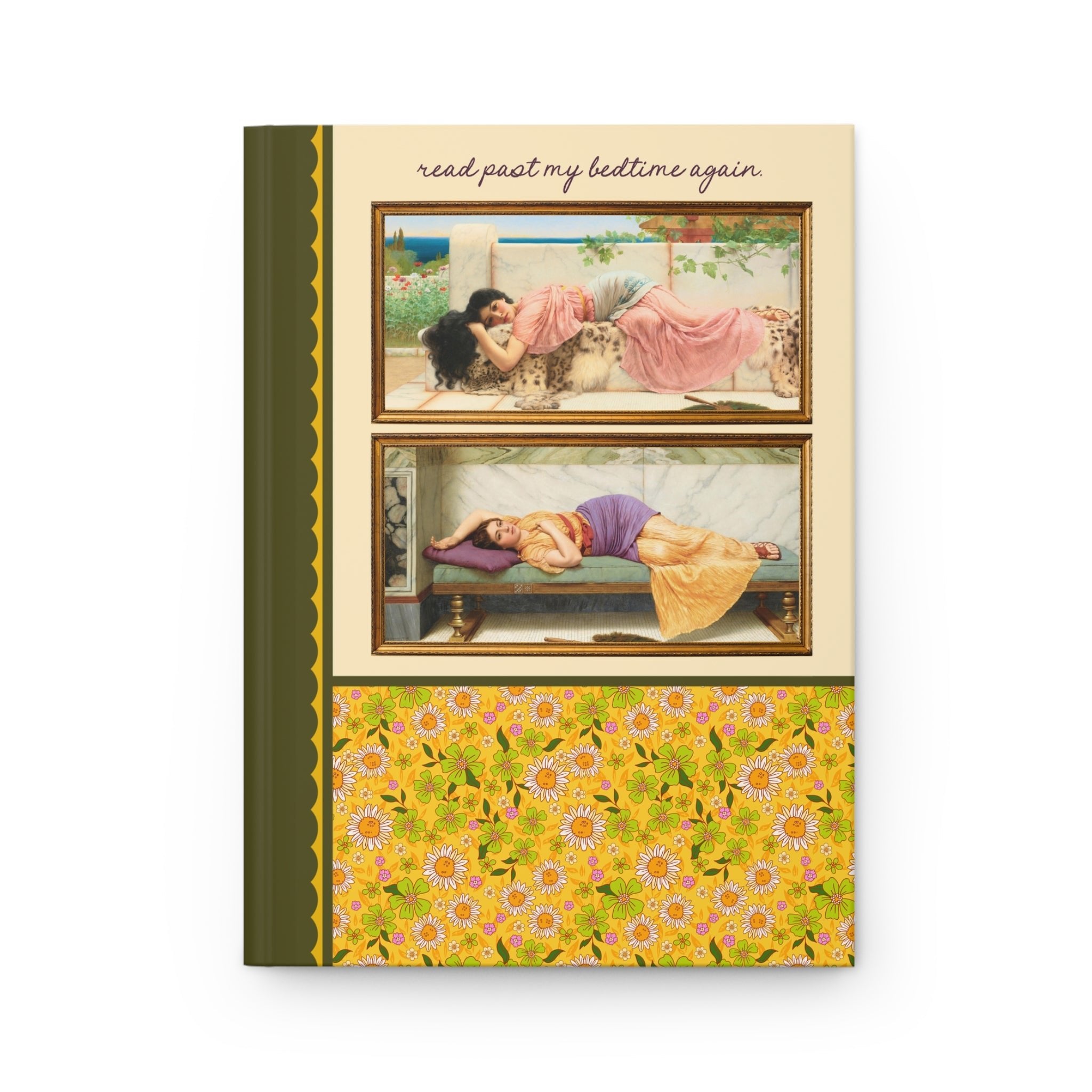 Book Lover Art History Notebook for Romance Reader or Librarian: Read Past My Bedtime Again, Funny and Pretty Soft Girl Style Bookworm Gift - Opal and June