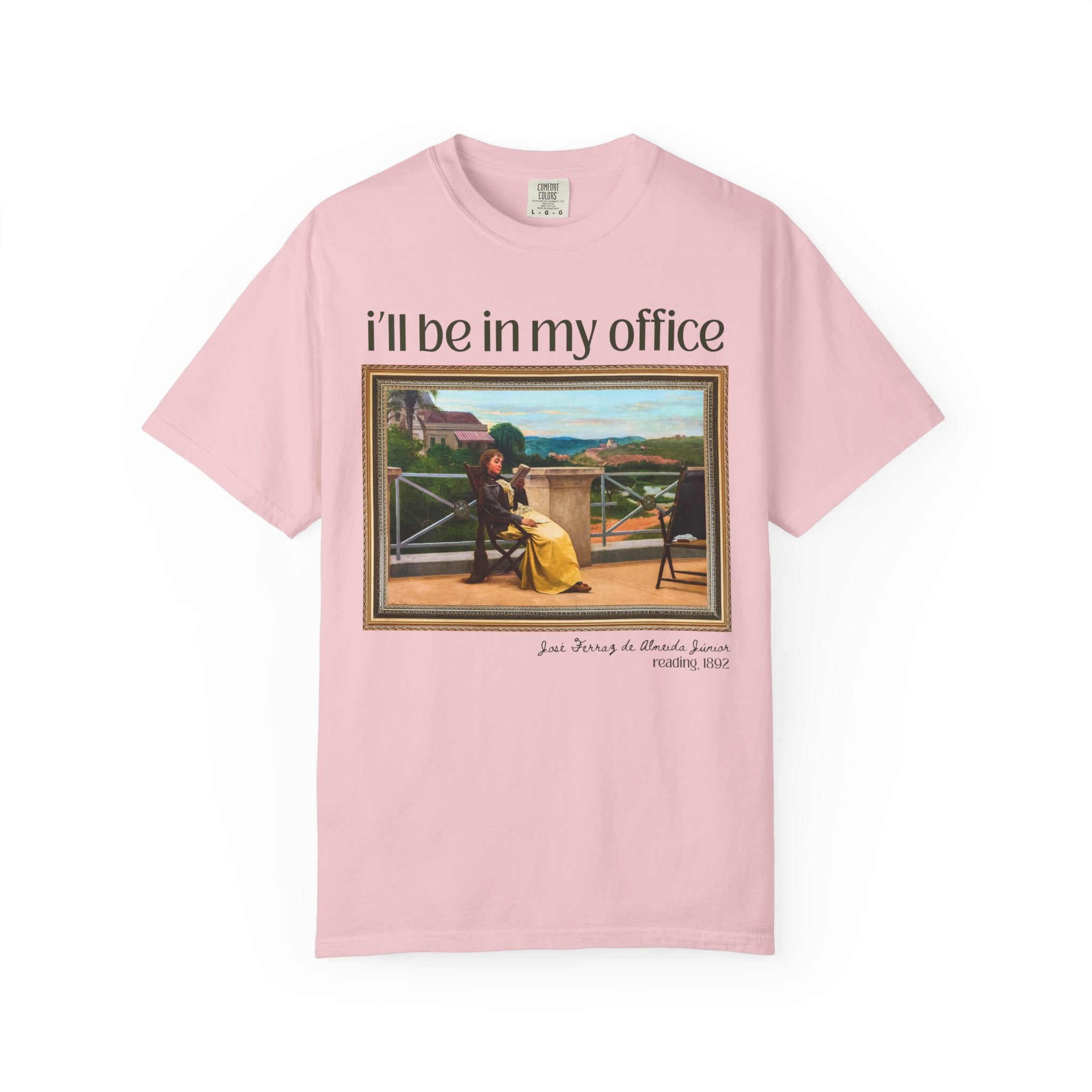 Book Lover Art History Tee Shirt: I'll Be in My Office, Funny Saying Romance Reader Gift, Comfort Colors, 19th Century Brazilian Painting - Opal and June