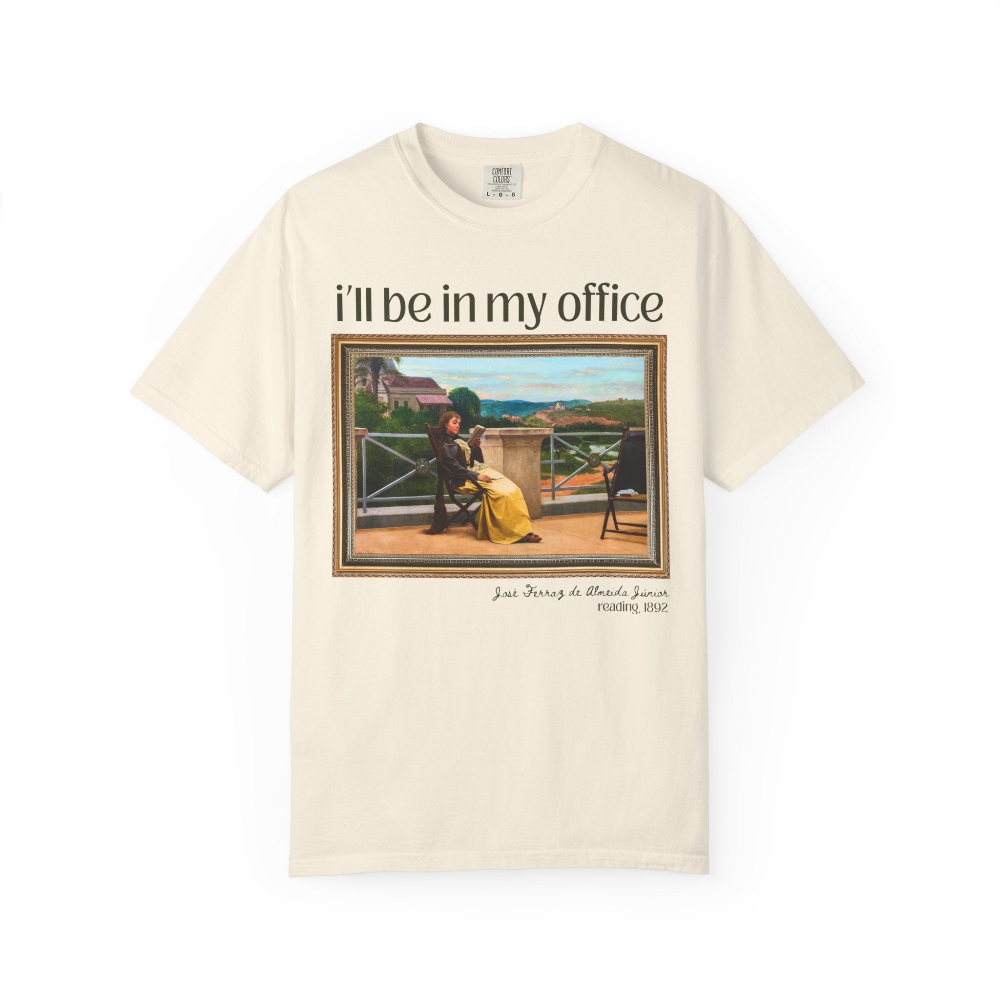 Book Lover Art History Tee Shirt: I'll Be in My Office, Funny Saying Romance Reader Gift, Comfort Colors, 19th Century Brazilian Painting - Opal and June