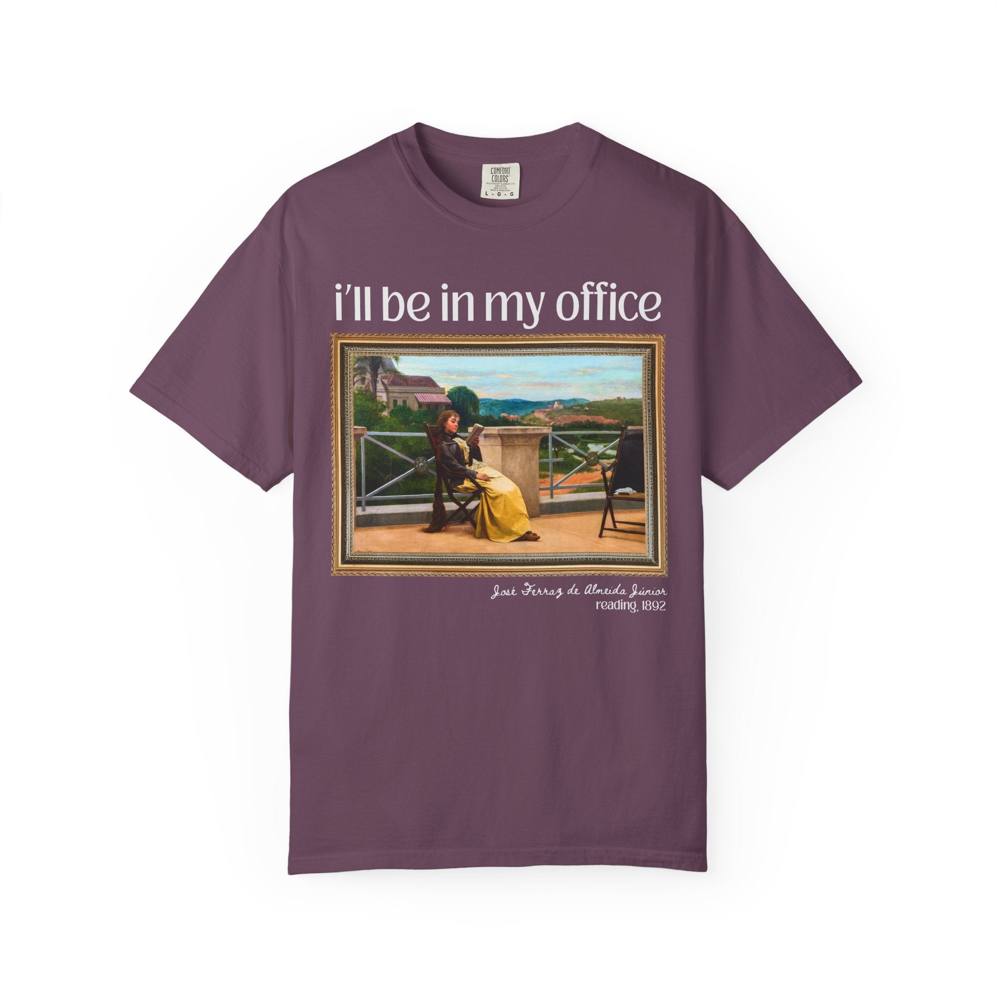 Book Lover Art History Tee Shirt: I'll Be in My Office, Funny Saying Romance Reader Gift, Comfort Colors, 19th Century Brazilian Painting - Opal and June