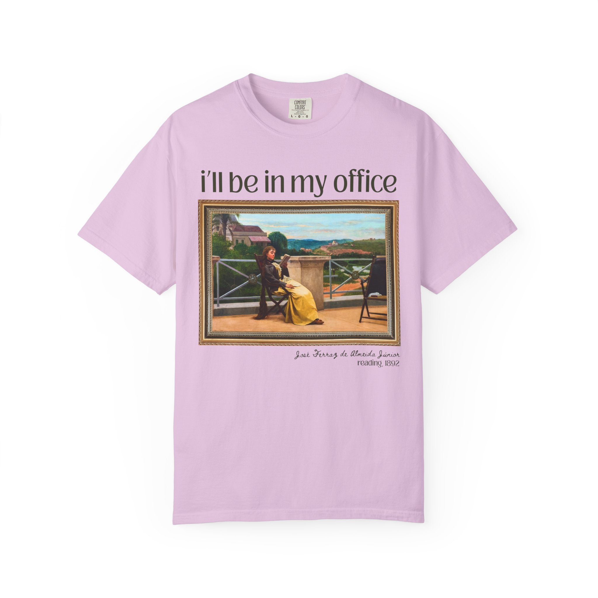 Book Lover Art History Tee Shirt: I'll Be in My Office, Funny Saying Romance Reader Gift, Comfort Colors, 19th Century Brazilian Painting - Opal and June