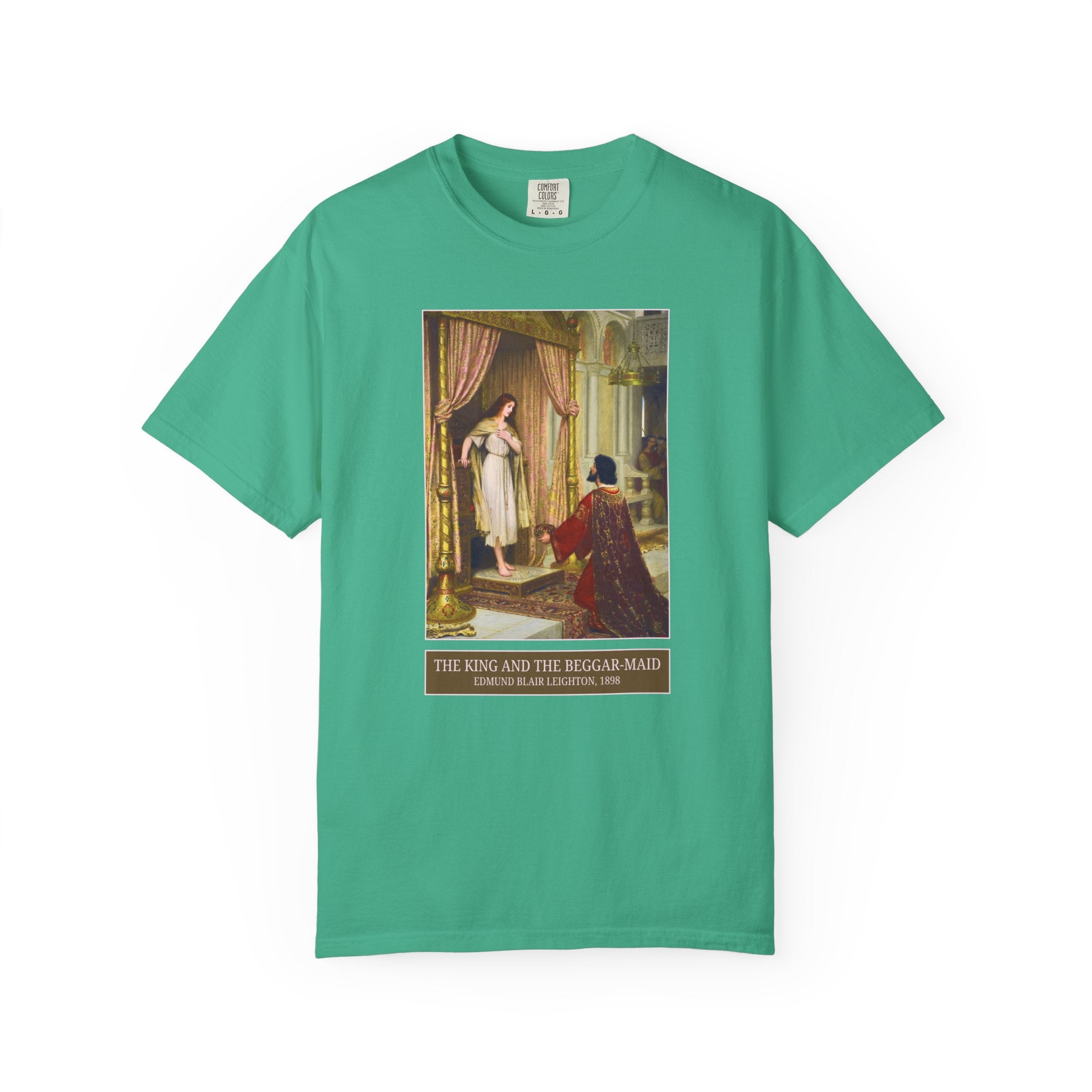 Book Lover Art History Tee Shirt: The King and the Beggar - Maid by Edmund Blair Leighton, Famous 19th Century Painting, Museum Lover Gift - Opal and June
