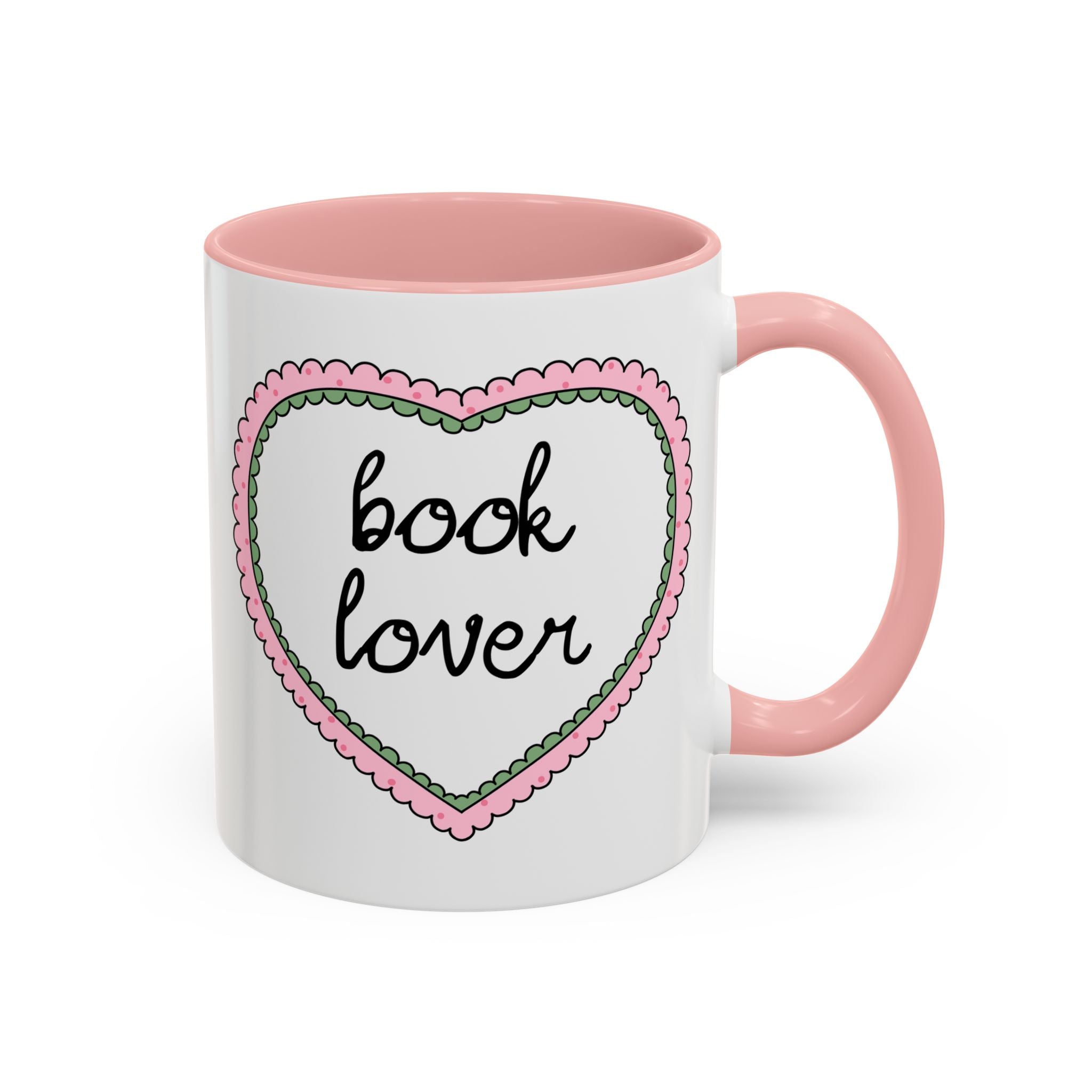 Book Lover Coffee Mug with Heart: 11 Oz Coffee Mug for Romance Reader, Cute Valentine's Day Bookish Present - Opal and June