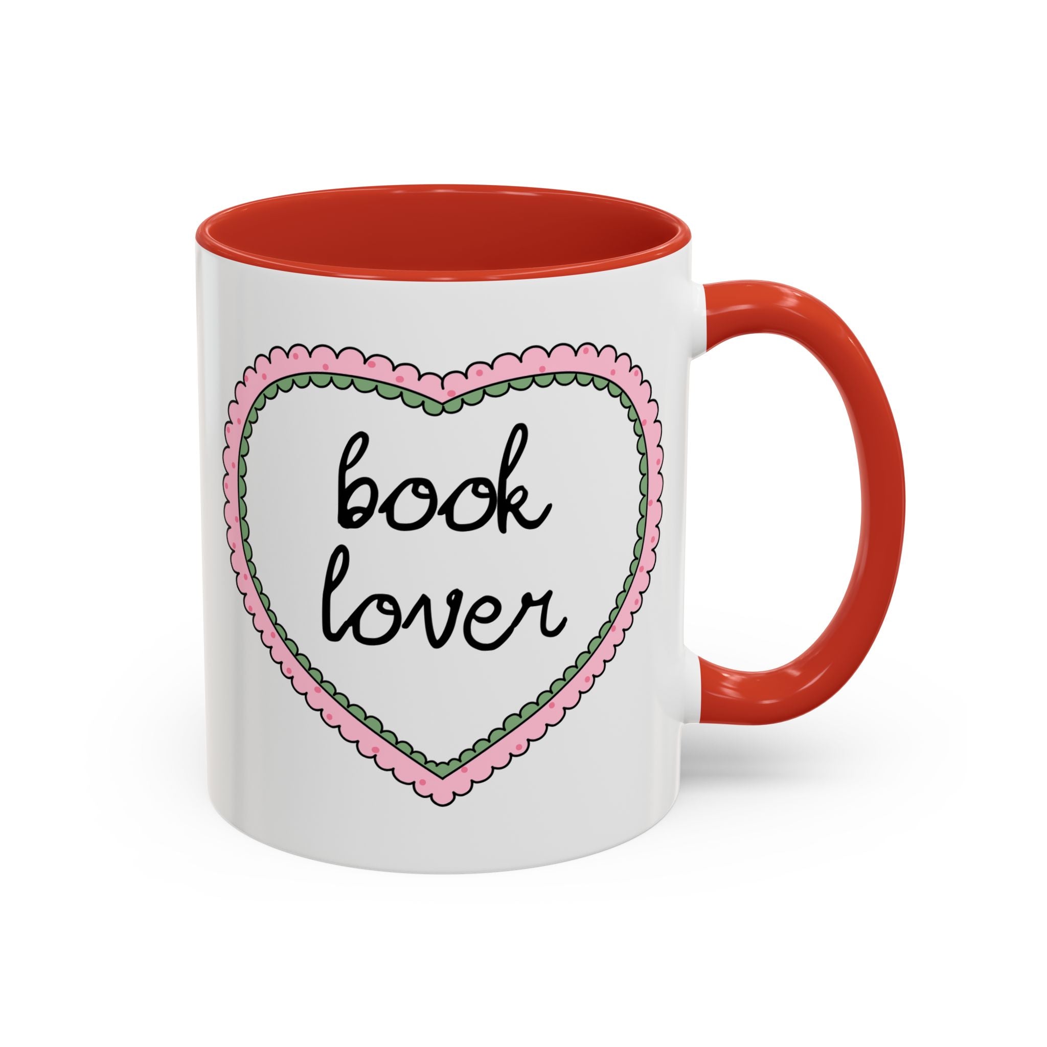 Book Lover Coffee Mug with Heart: 11 Oz Coffee Mug for Romance Reader, Cute Valentine's Day Bookish Present - Opal and June