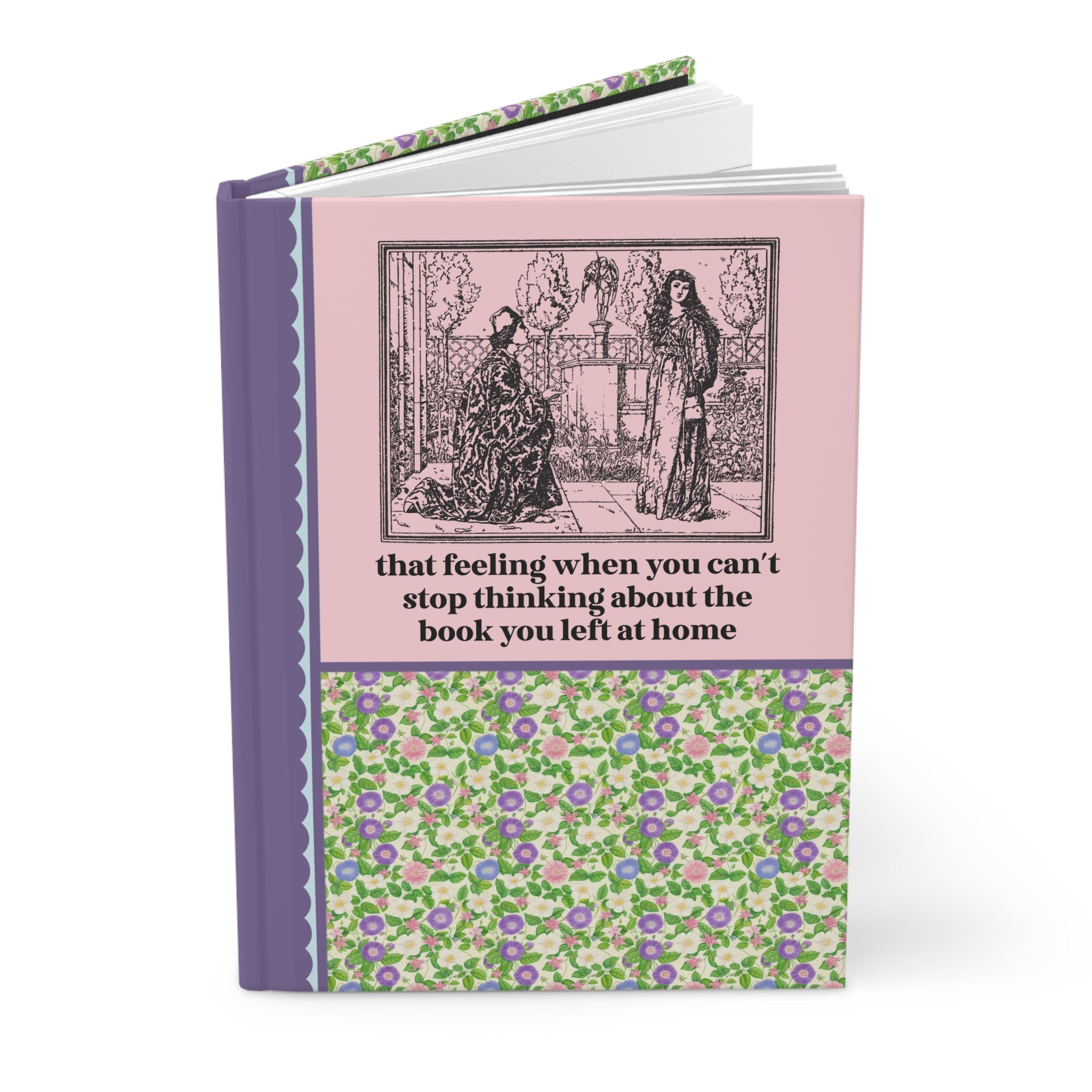 Book Lover Funny Saying Notebook, Romance Reader or Librarian, Silly Bookish Journal with Vintage Aesthetic, Funny Sarcastic Bookworm Gift - Opal and June